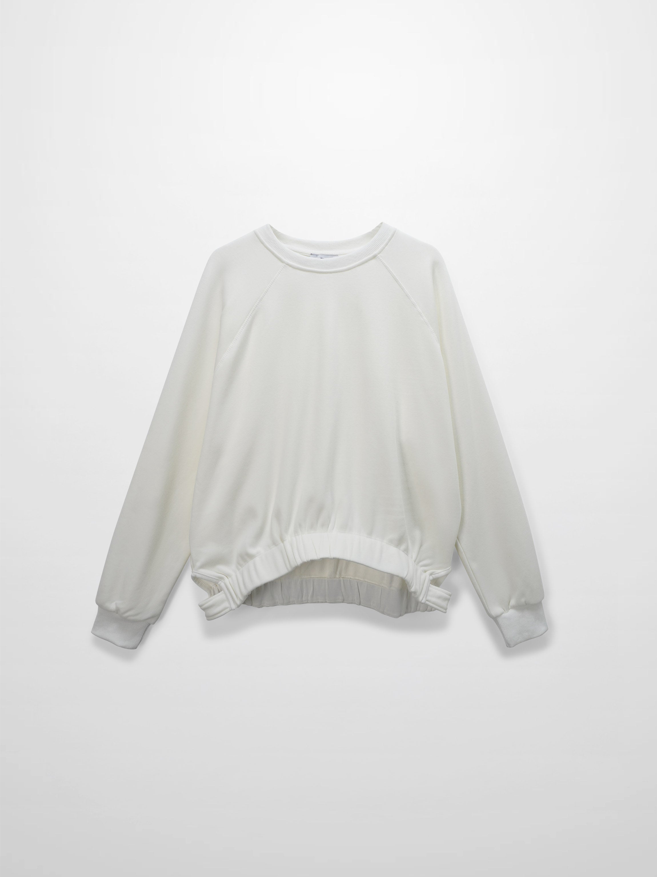 Side Strap Dolman Sweatshirt-Cream