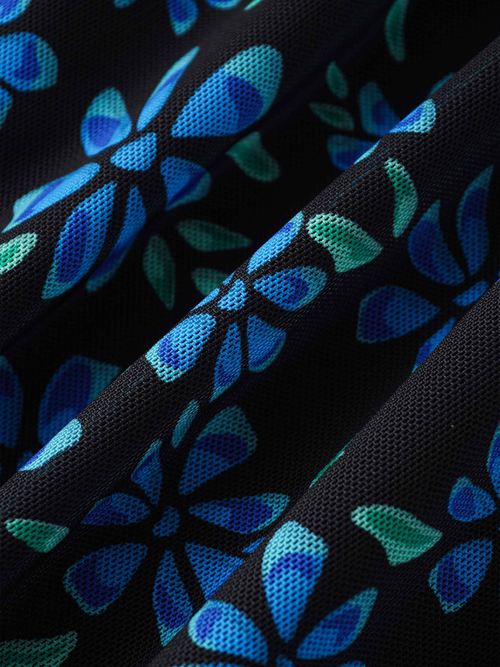 Mesh Trumpet Skirt-Blue Floral