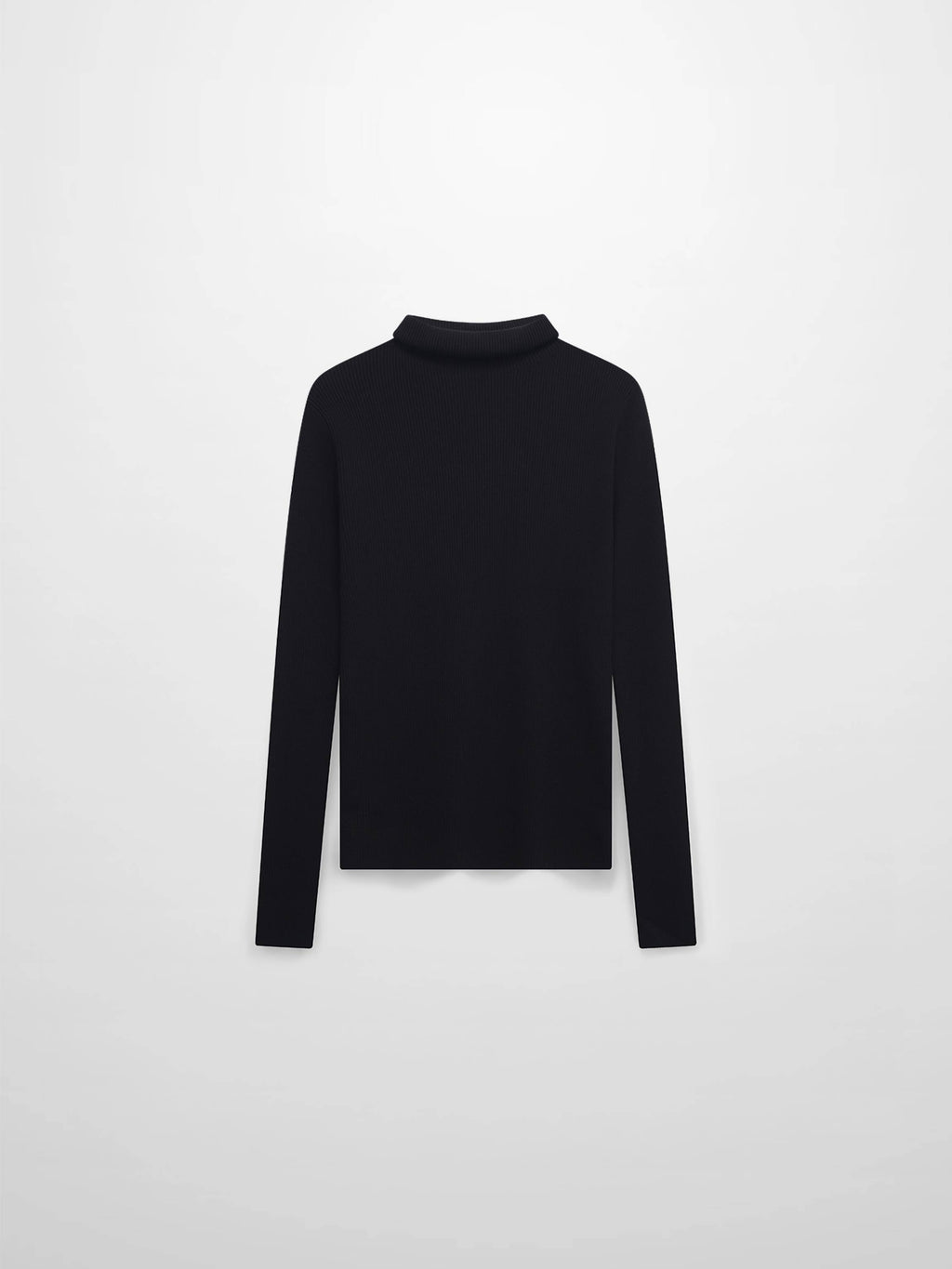 Knit Ribbed Turtleneck-Black