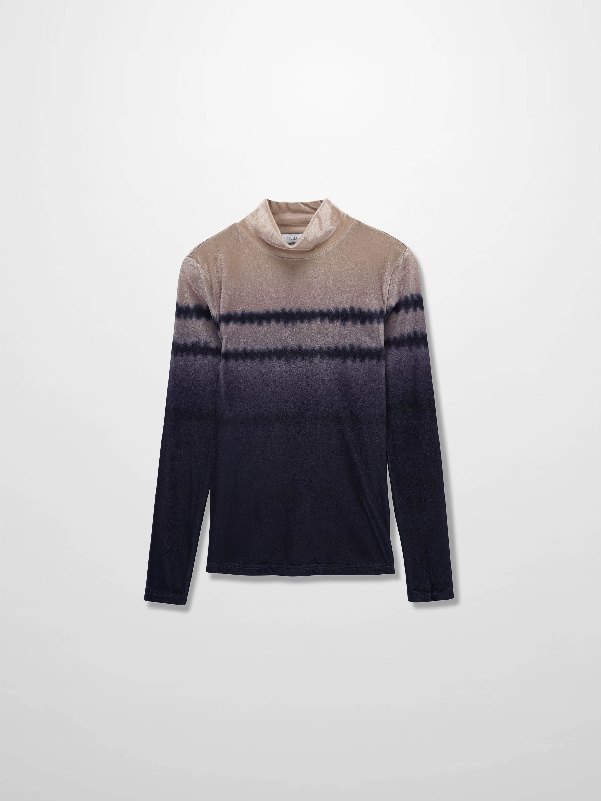 Velvet Printed Turtleneck-Ombre