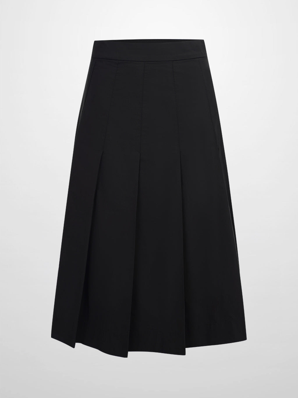 Taffeta Pleat Skirt 26"-Black