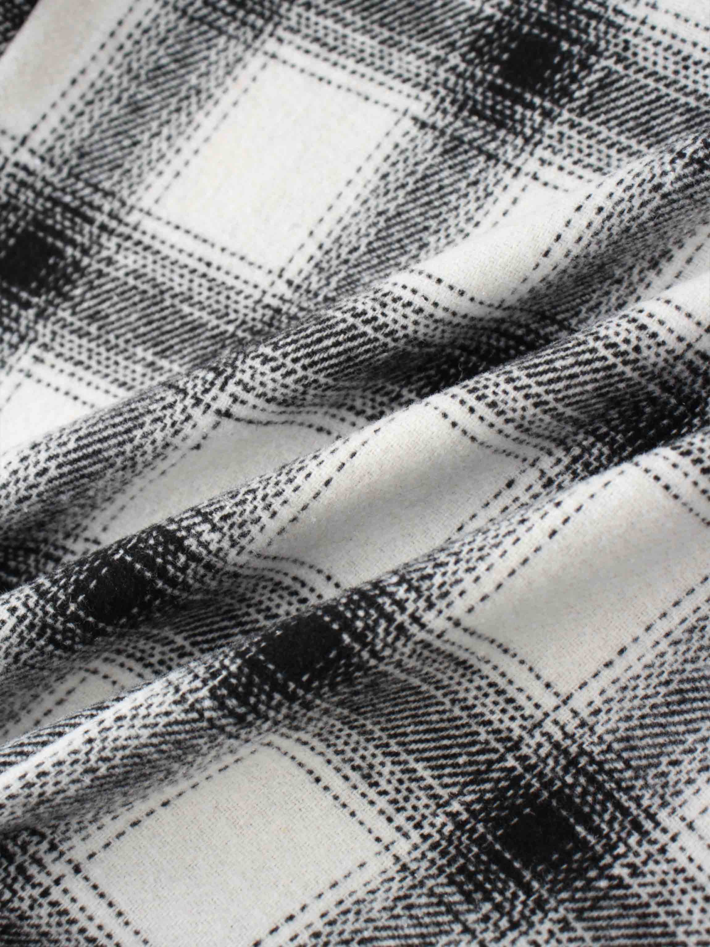 Double Breasted Belted Blazer-Black/White Plaid