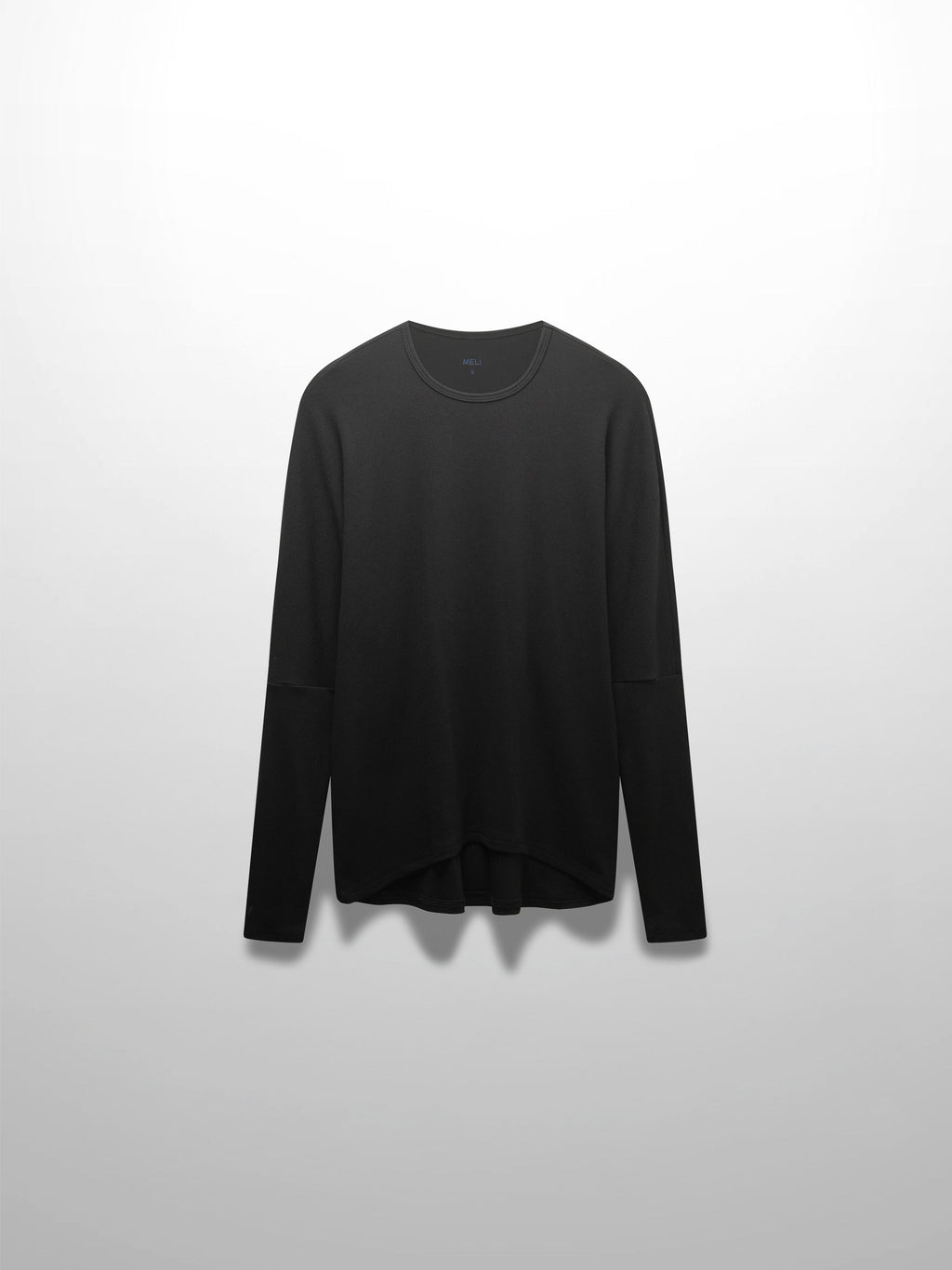 CREW RIBBED DOLMAN-BLACK
