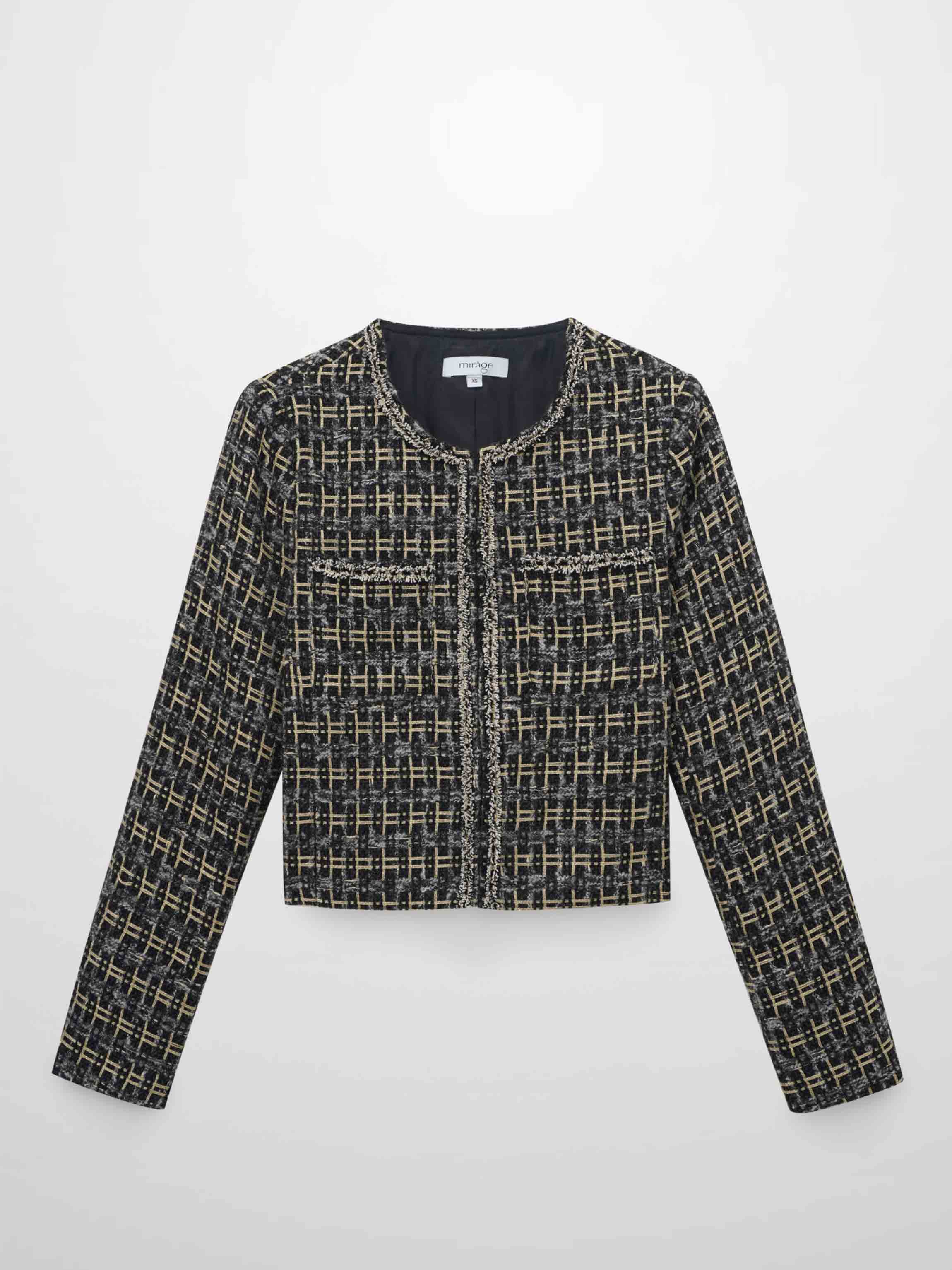 Boucle Jacket-Black/Gold