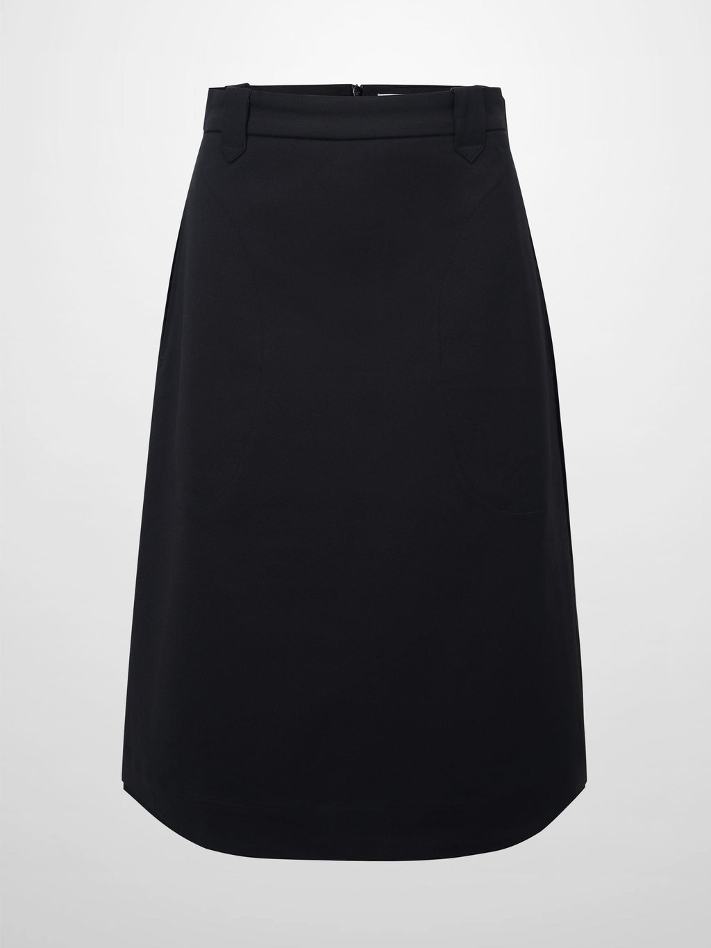 Basic A-Line Skirt-Black
