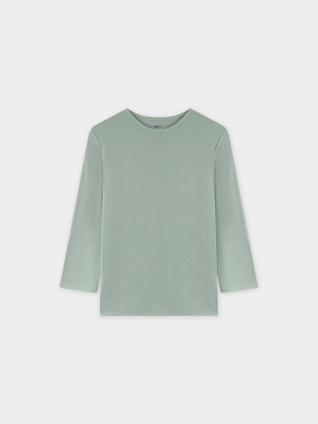 CLASSIC RIBBED CREW TEE 3Q-SAGE