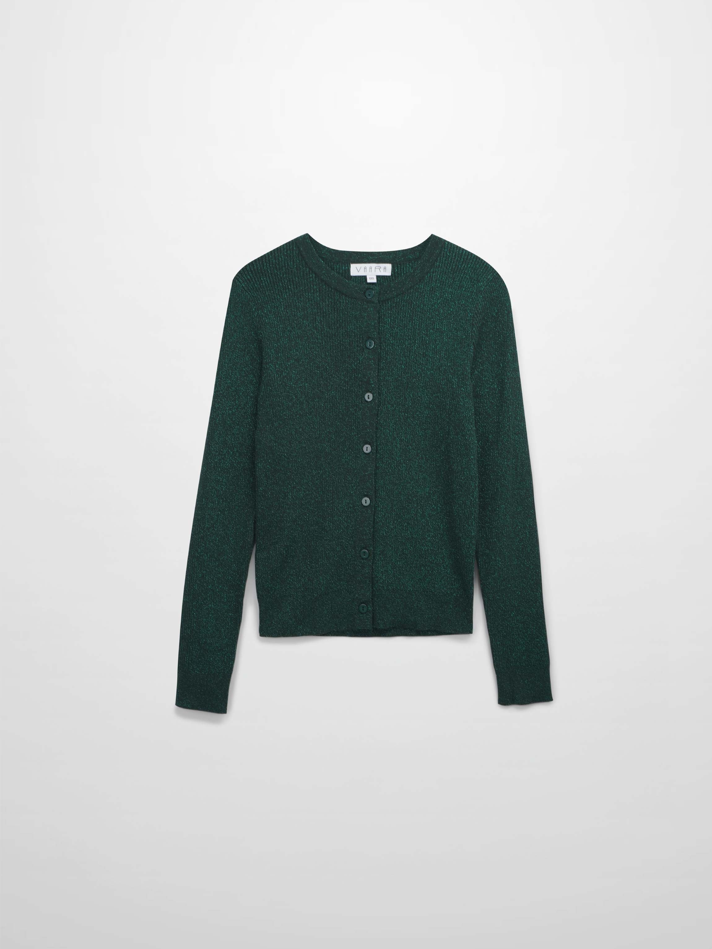 Lurex Ribbed Sweater-Hunter Green