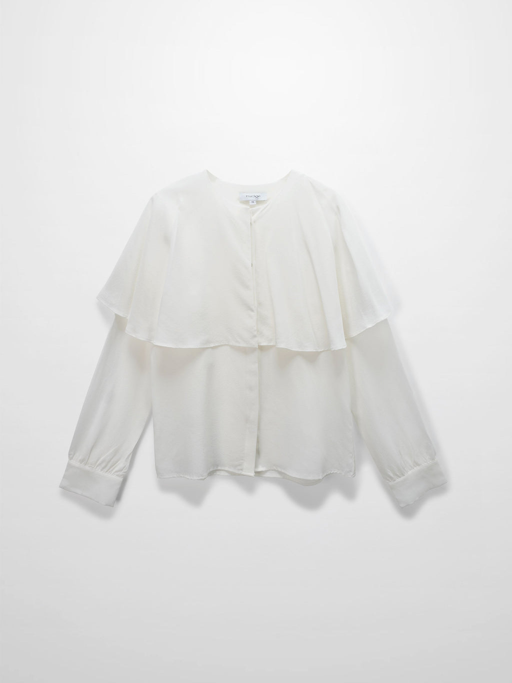 Silk Cape Blouse-Cream