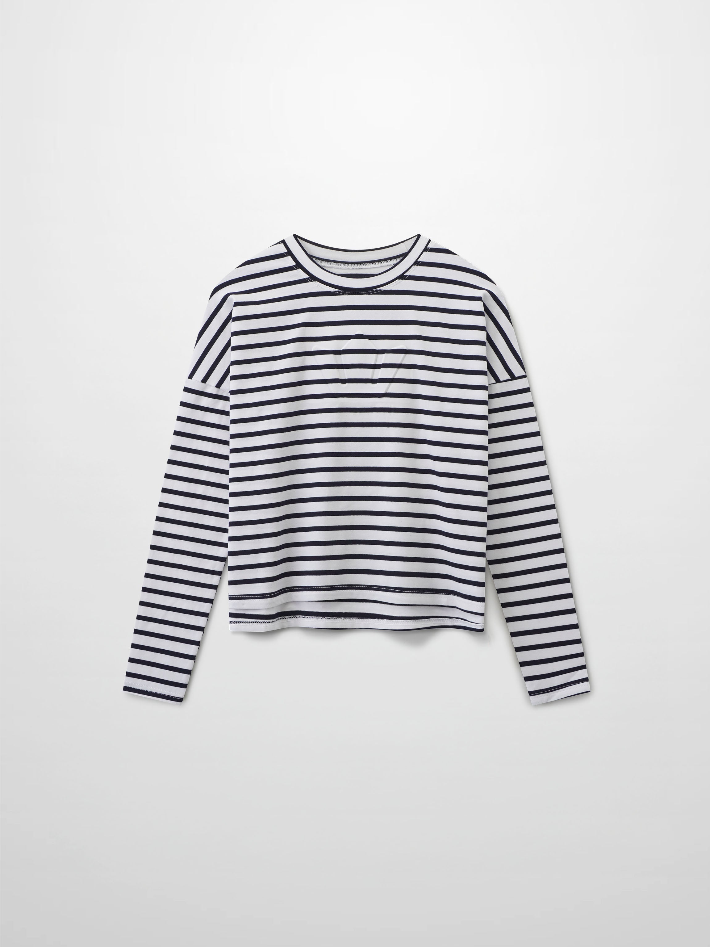 Crown Embossed T-Shirt-White/Blue