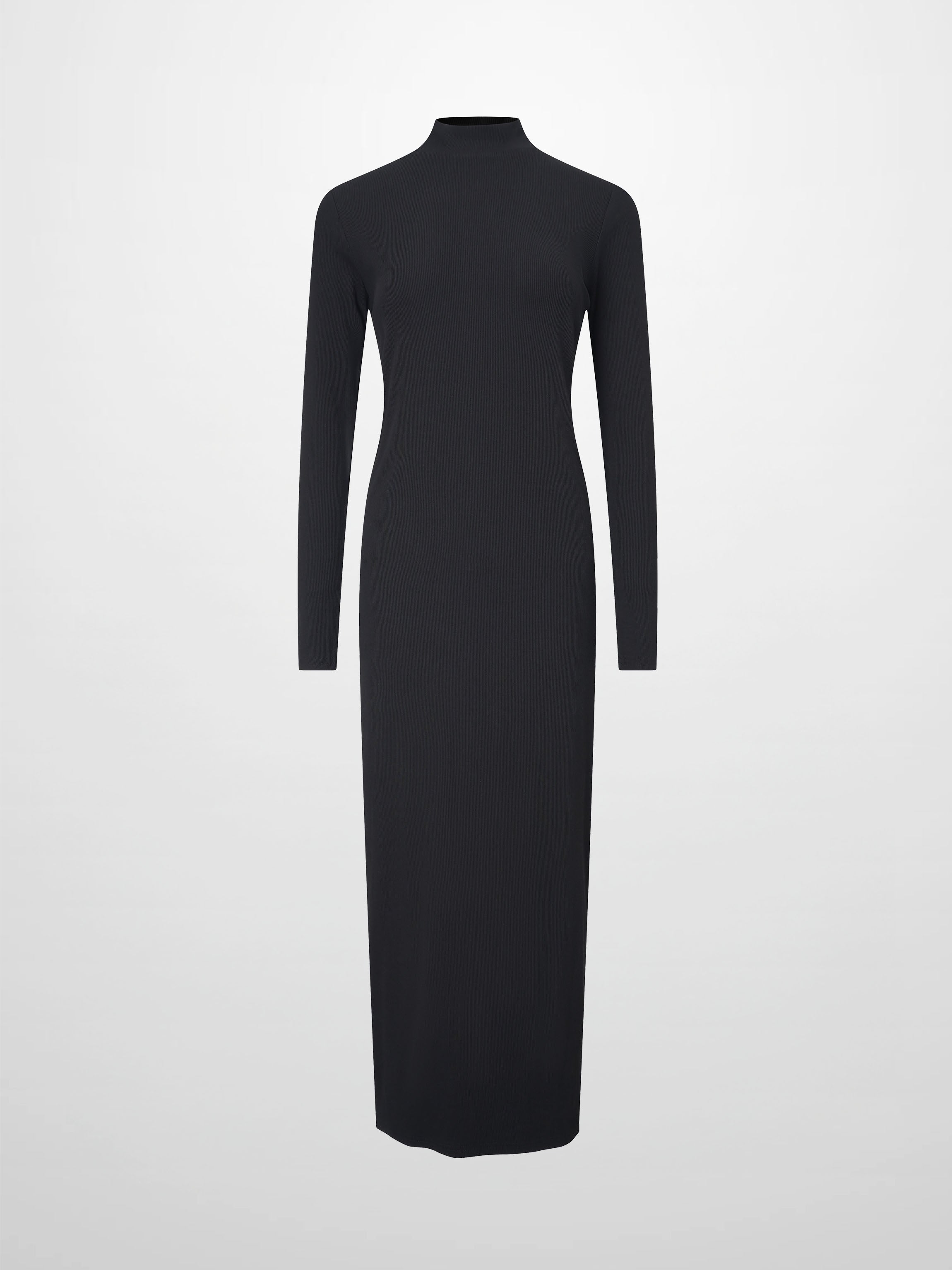 Ribbed Layering Dress-Black