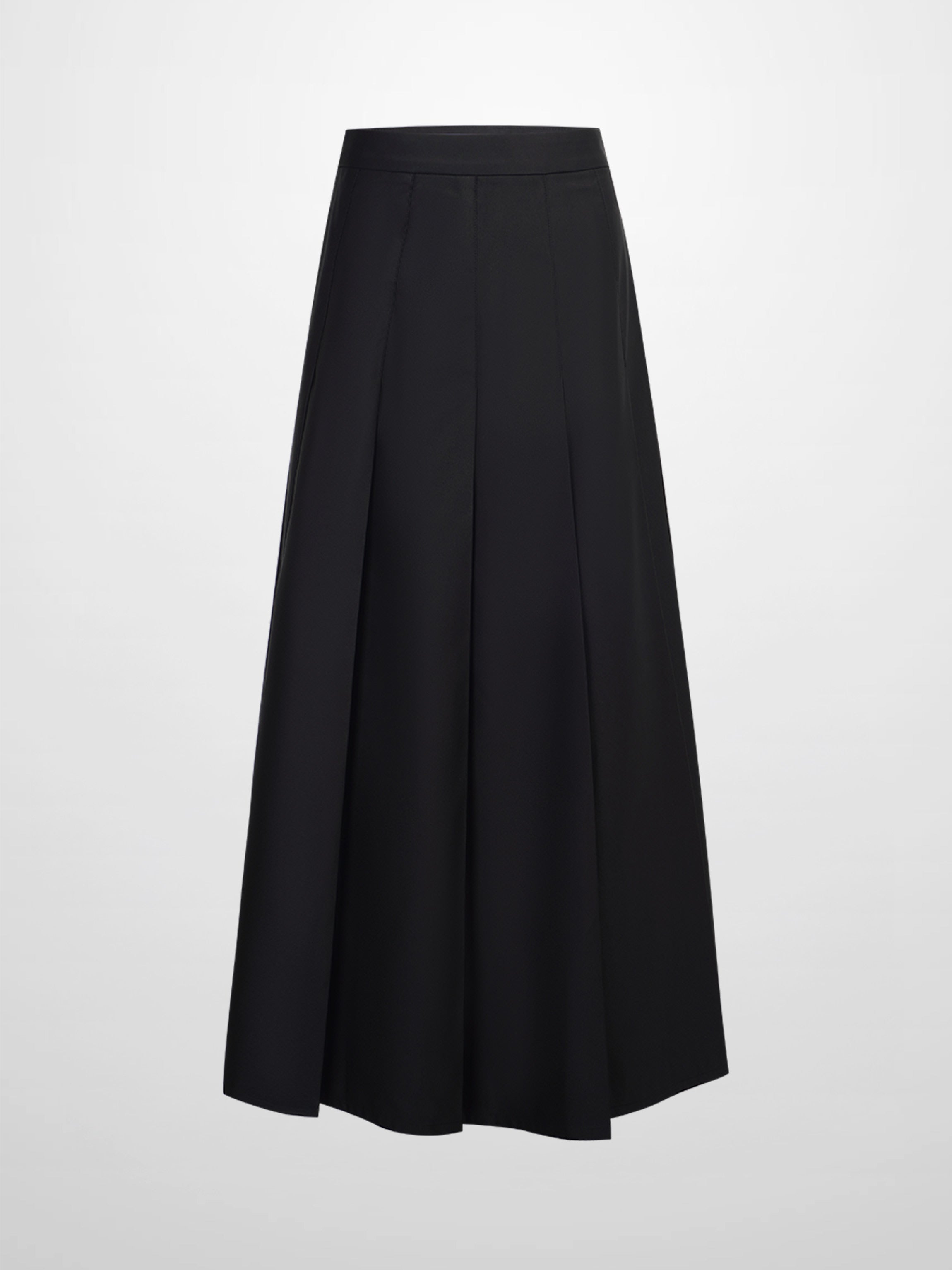 Lux Satin Pleated Skirt 37"-Black