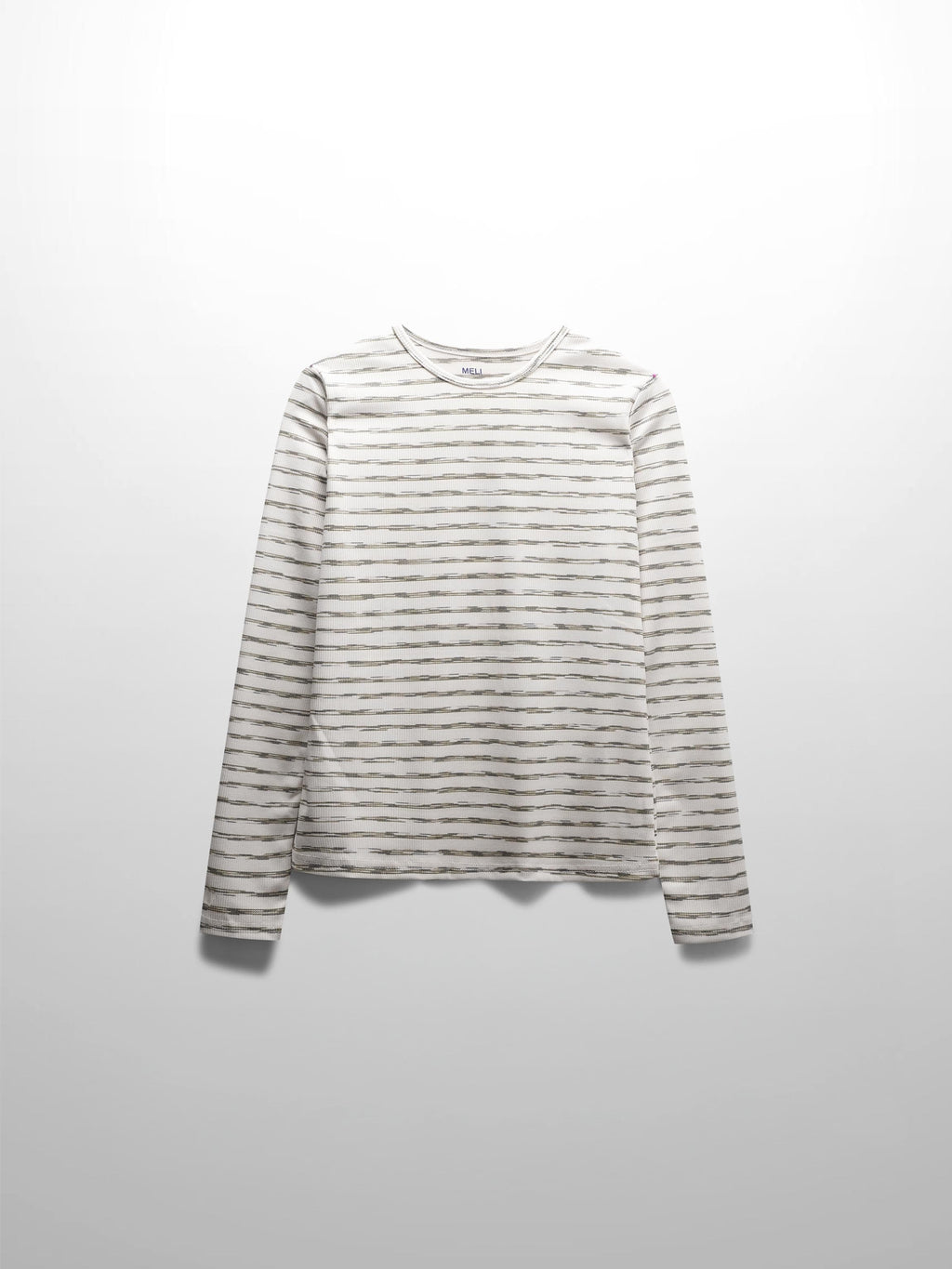 Multi Striped Ribbed Crew-Space Dye Olive