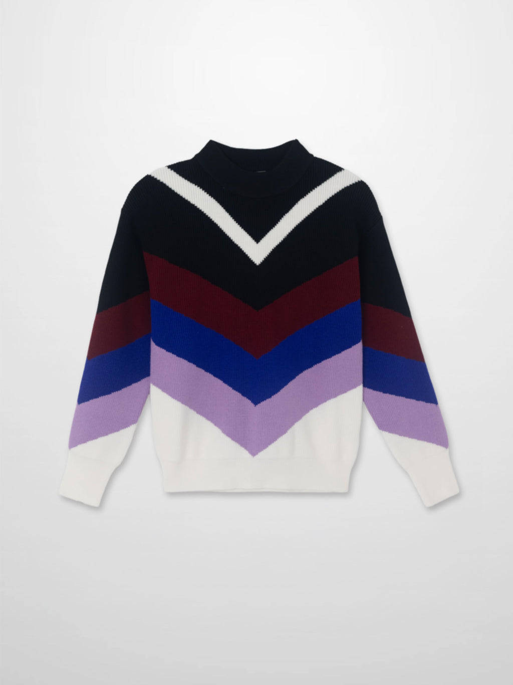 Multi V Sweater-Black/Blue/Lavander