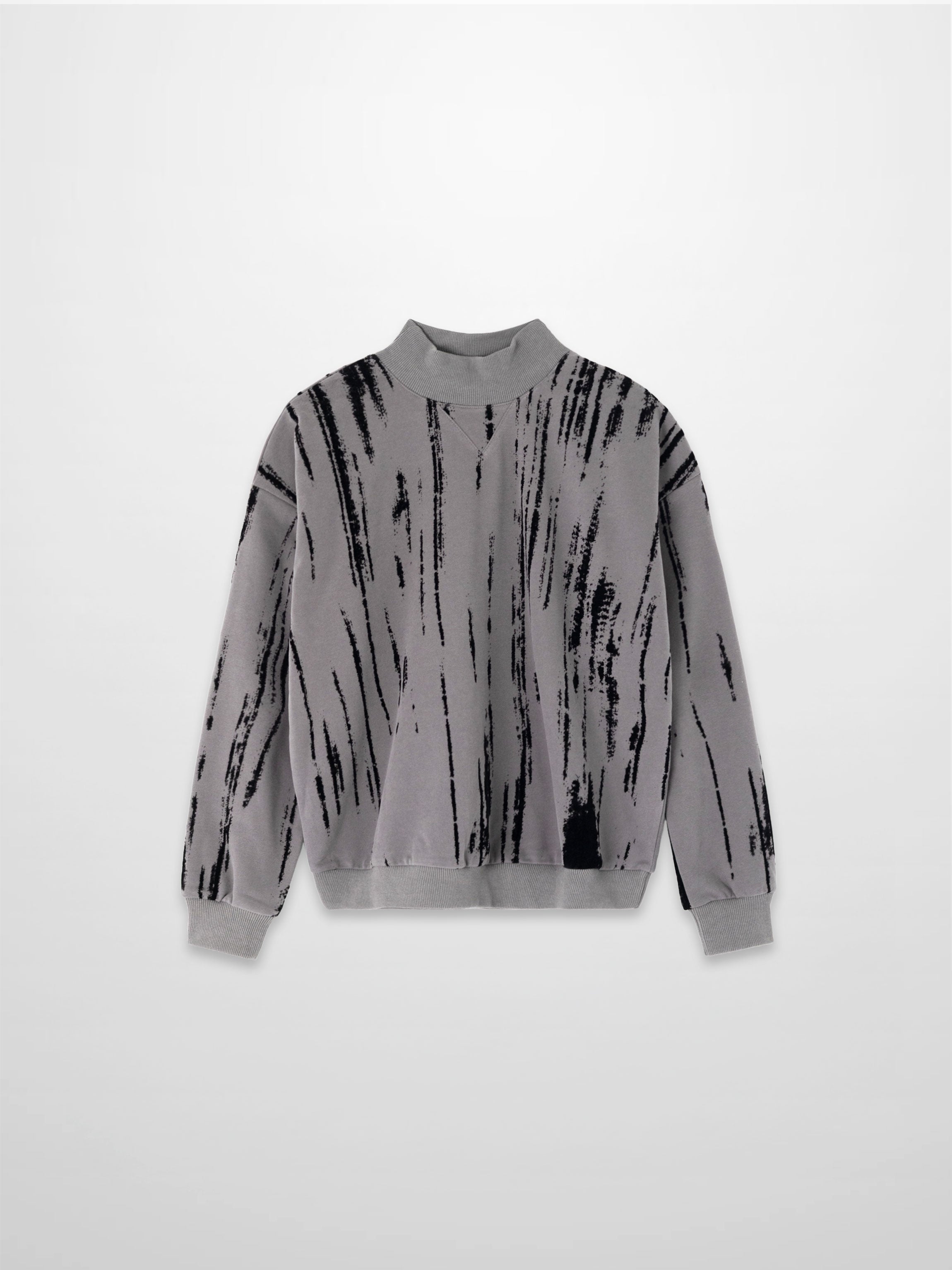 Tie Dye Splash Sweatshirt-Light Grey/Black