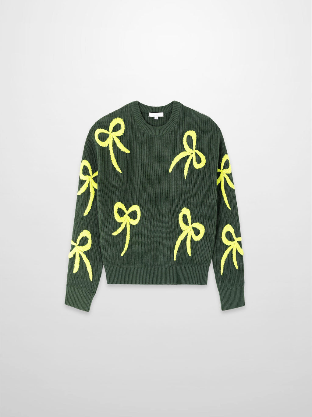 Bow Ribbon Sweater-Green/Lime