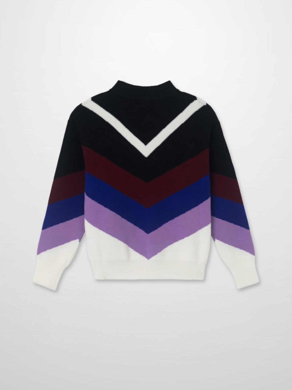 Multi V Sweater-Black/Blue/Lavander