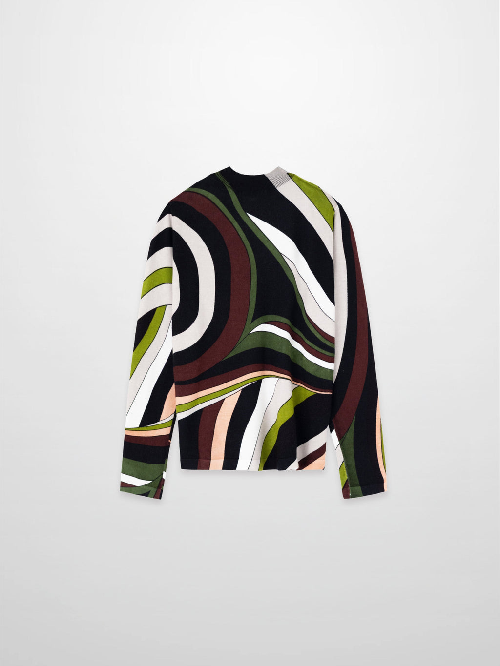 Mock Neck Sweater-Brown Swirl