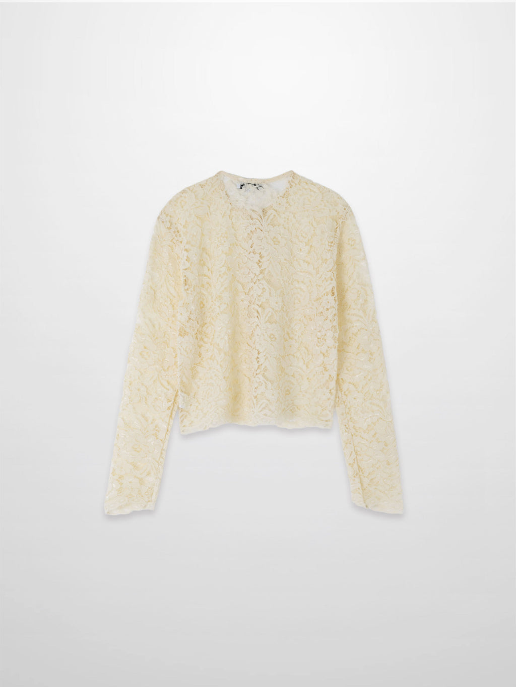 Lace Button Down Cardigan Top-Cream