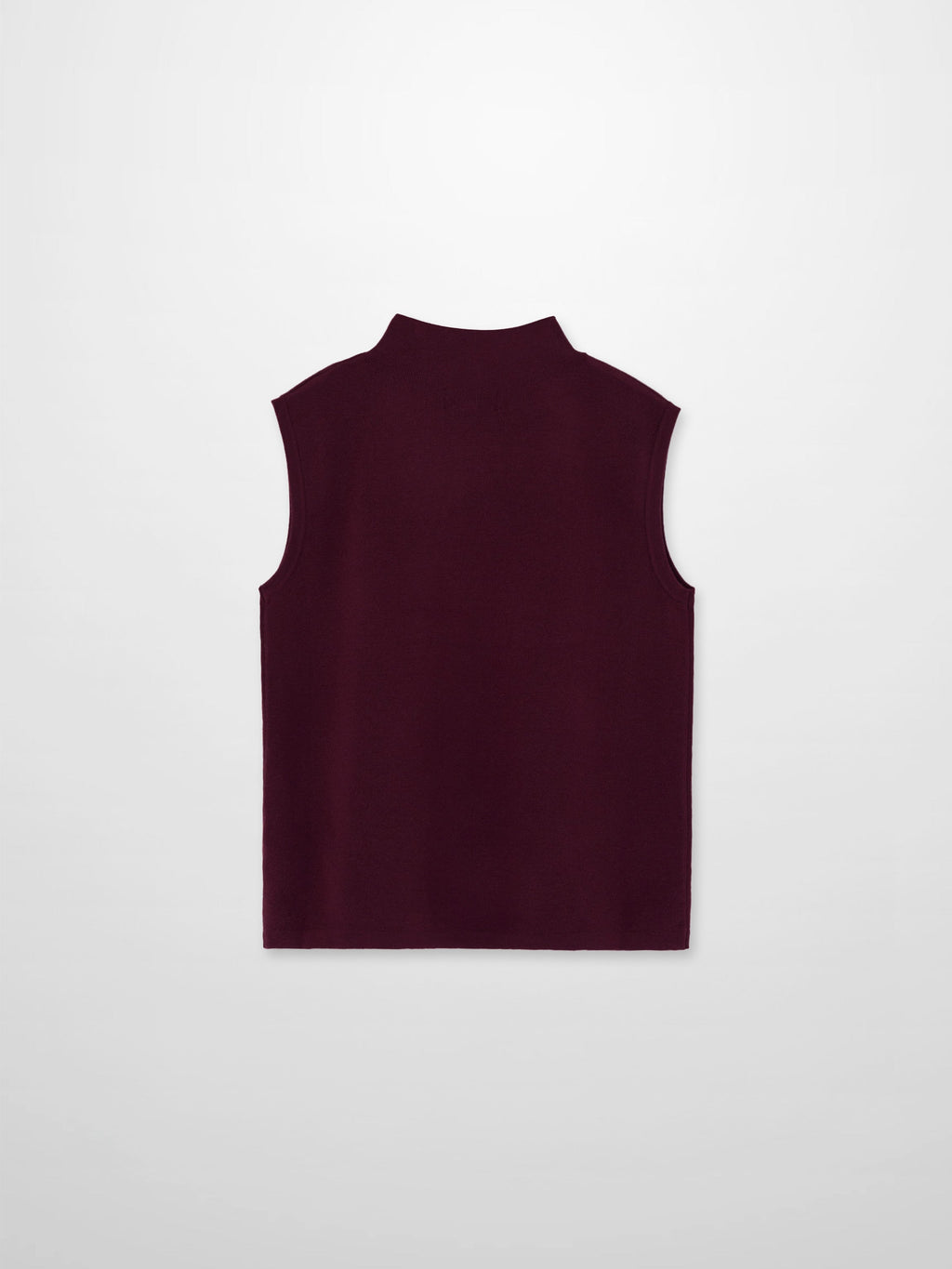 Sleeveless Mock Neck Sweater-Burgundy