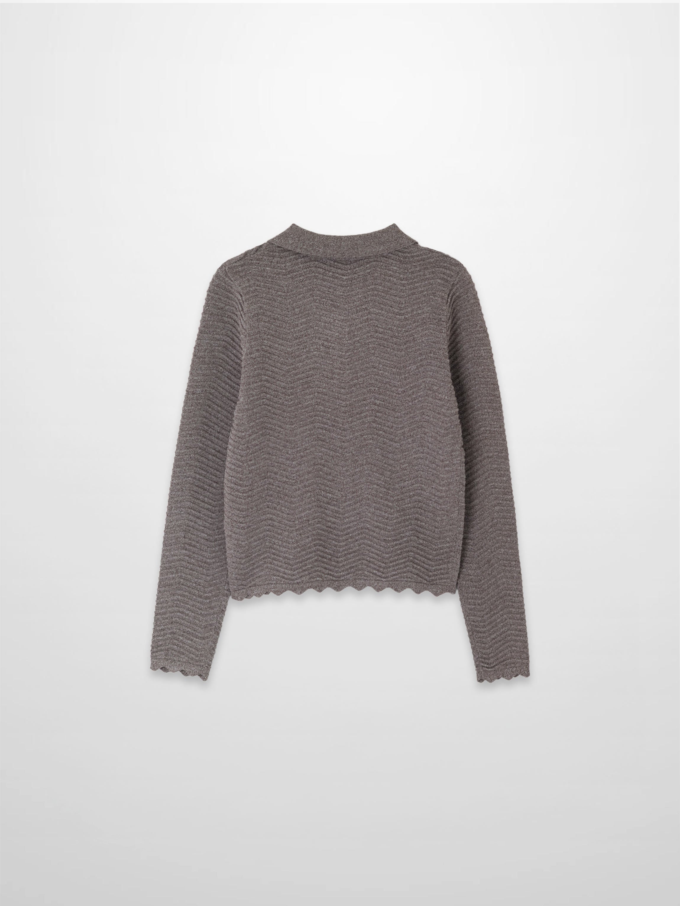 Wave Knit Cardigan-Heathered Brown