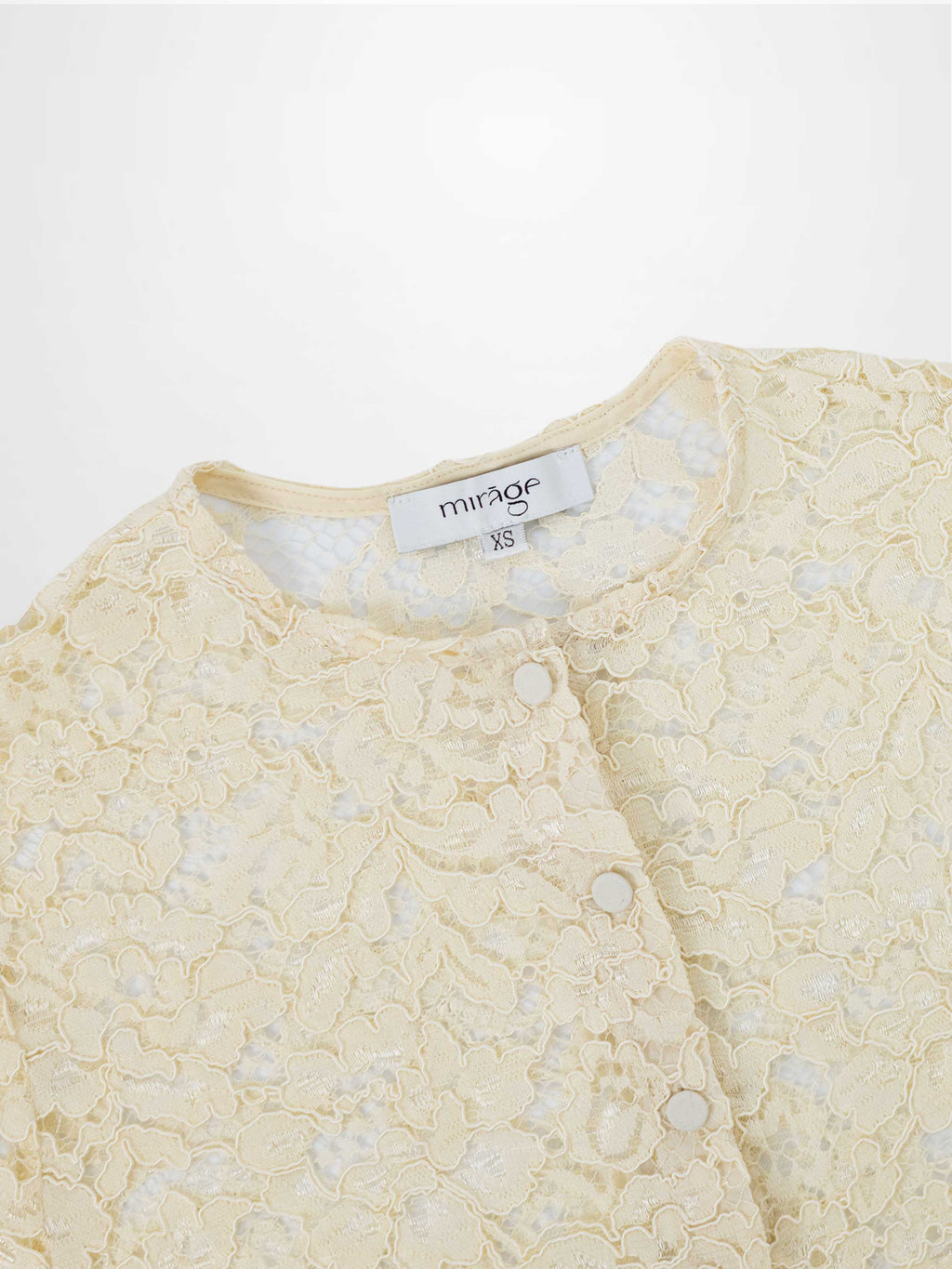 Lace Button Down Cardigan Top-Cream