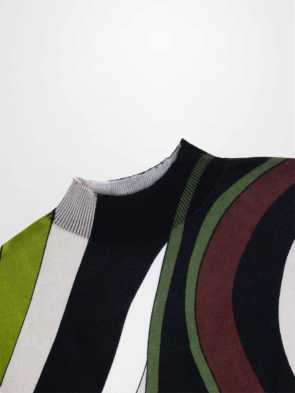 Mock Neck Sweater-Brown Swirl