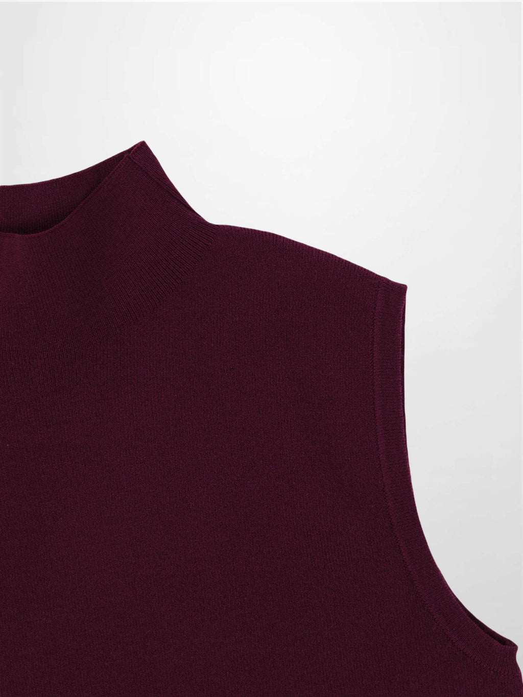 Sleeveless Mock Neck Sweater-Burgundy
