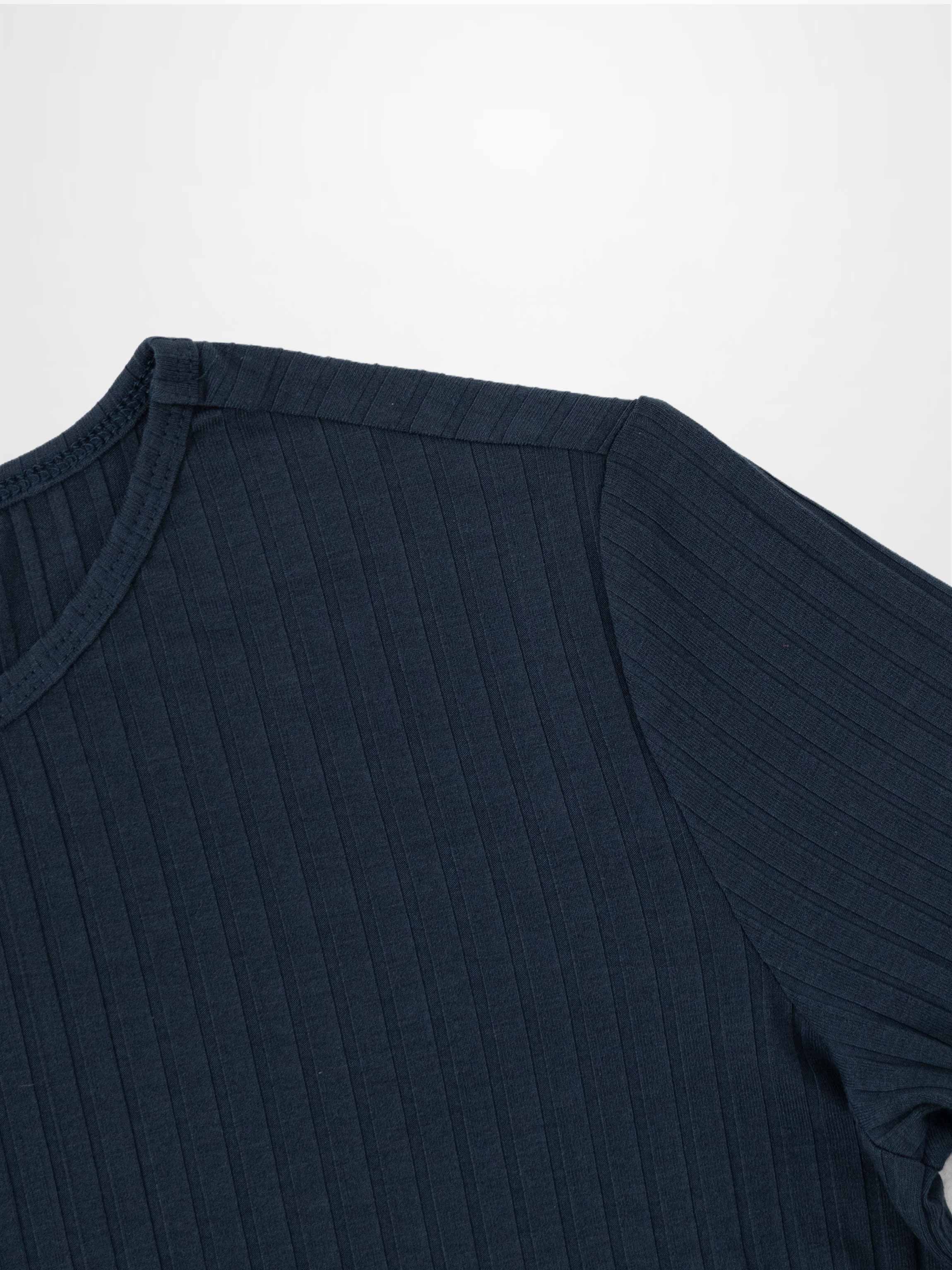 Ribbed High V Bomber-Navy