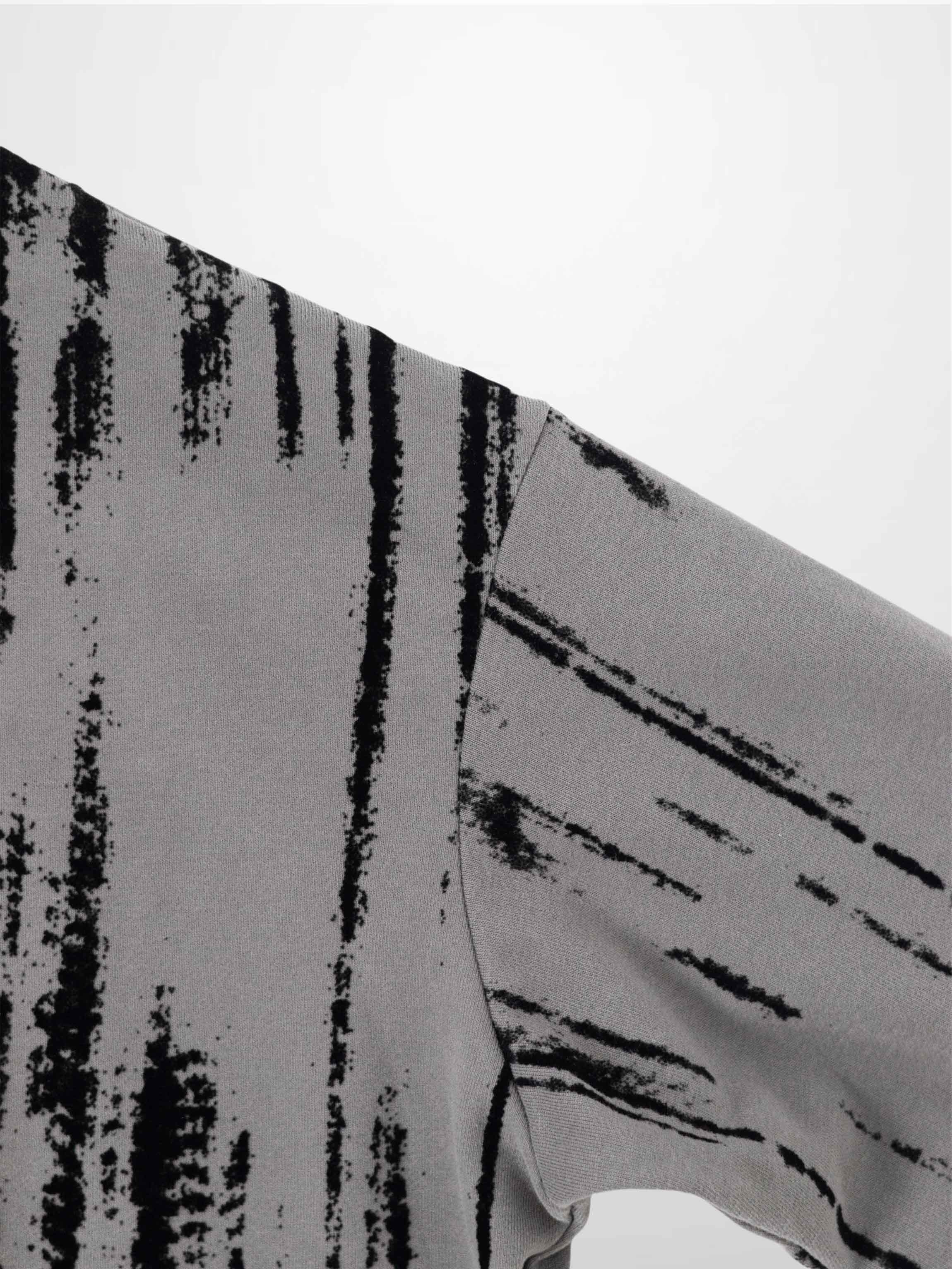 Tie Dye Splash Sweatshirt-Light Grey/Black