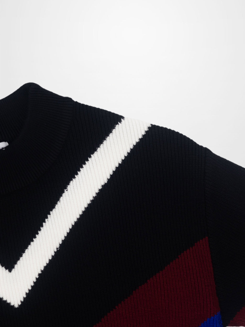 Multi V Sweater-Black/Blue/Lavander