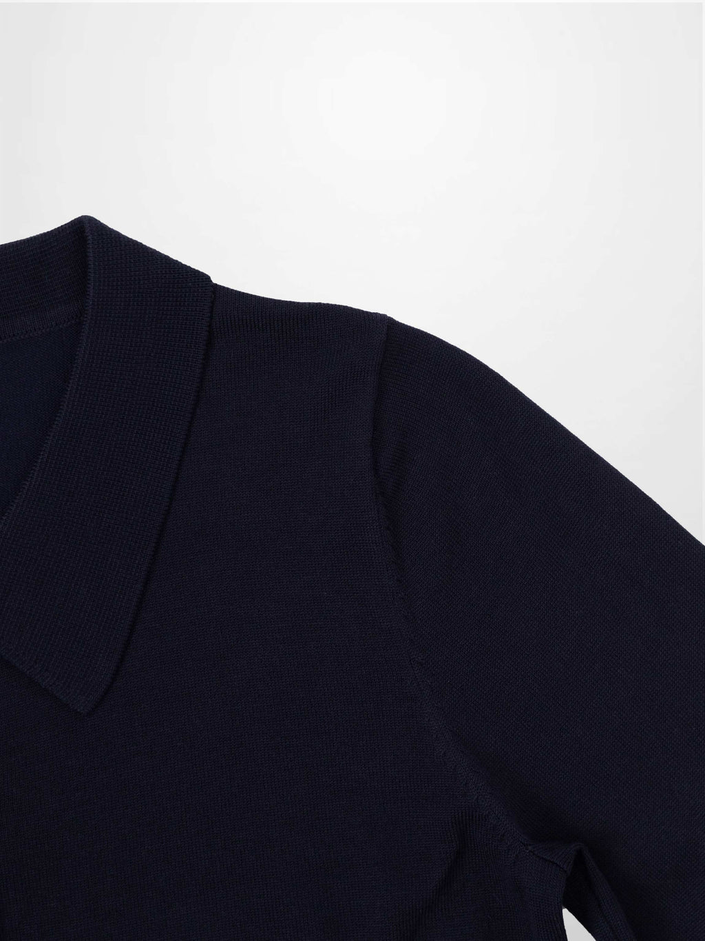 Wool Blend Collared Cardigan-Navy