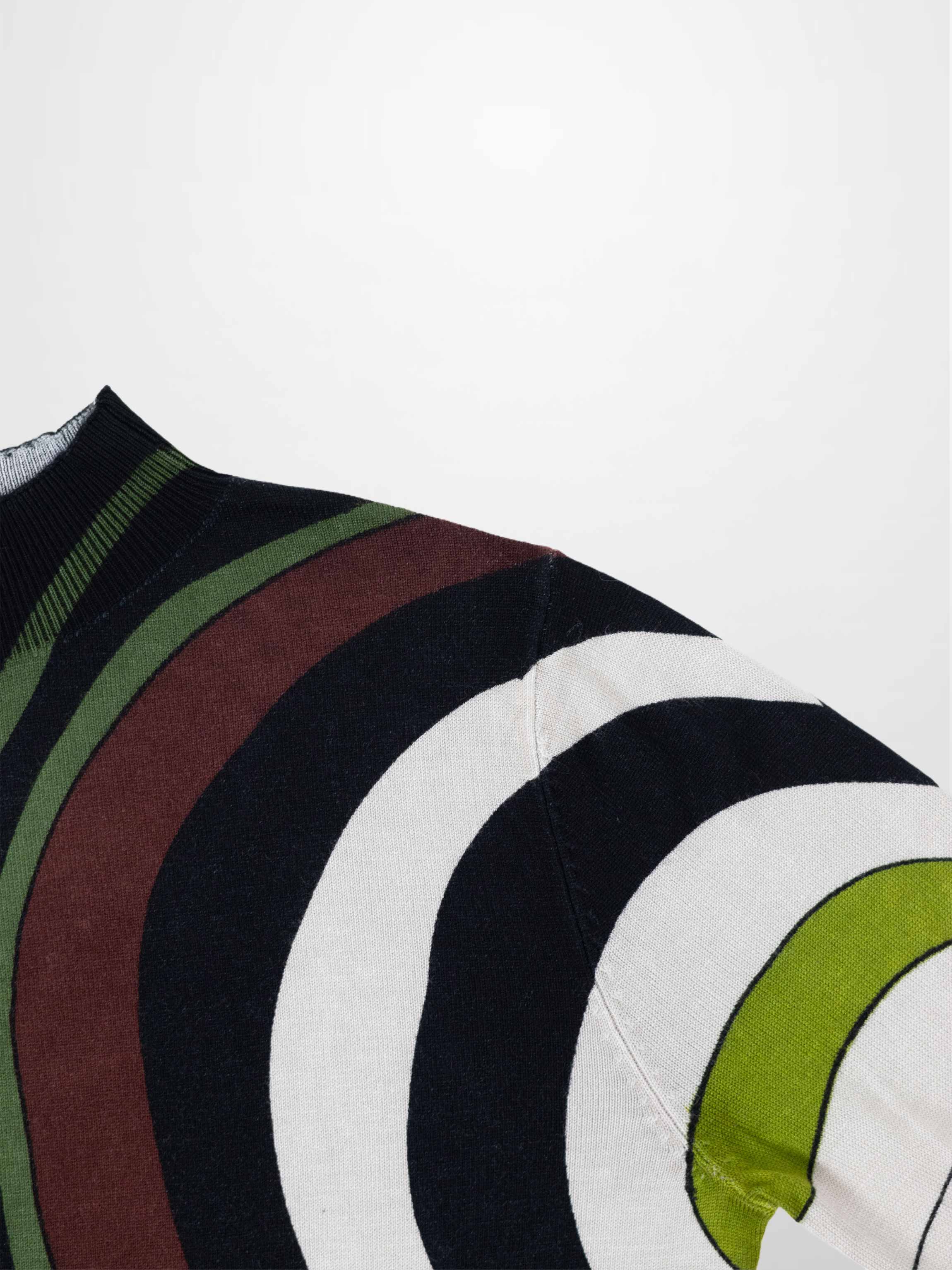 Mock Neck Sweater-Brown Swirl