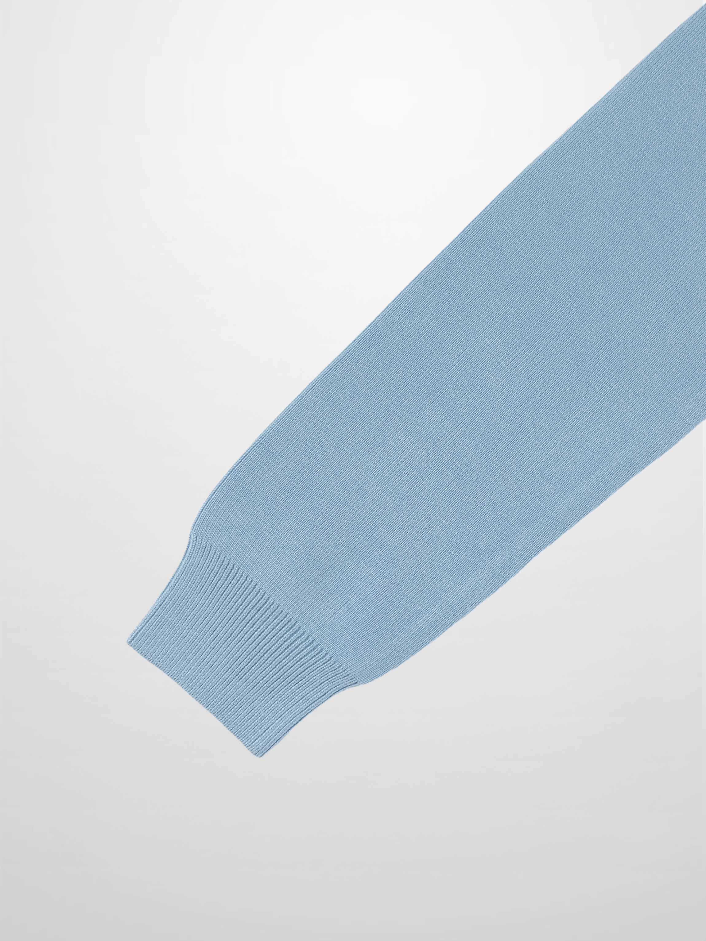 Mock Neck Thin Knit Sweater-Light Blue