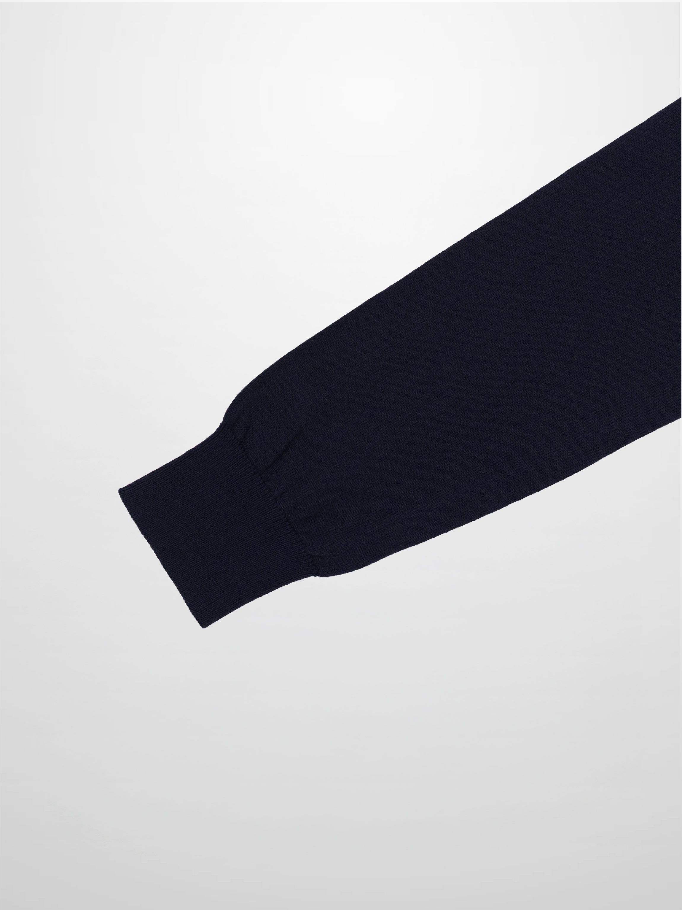 Wool Blend Collared Cardigan-Navy