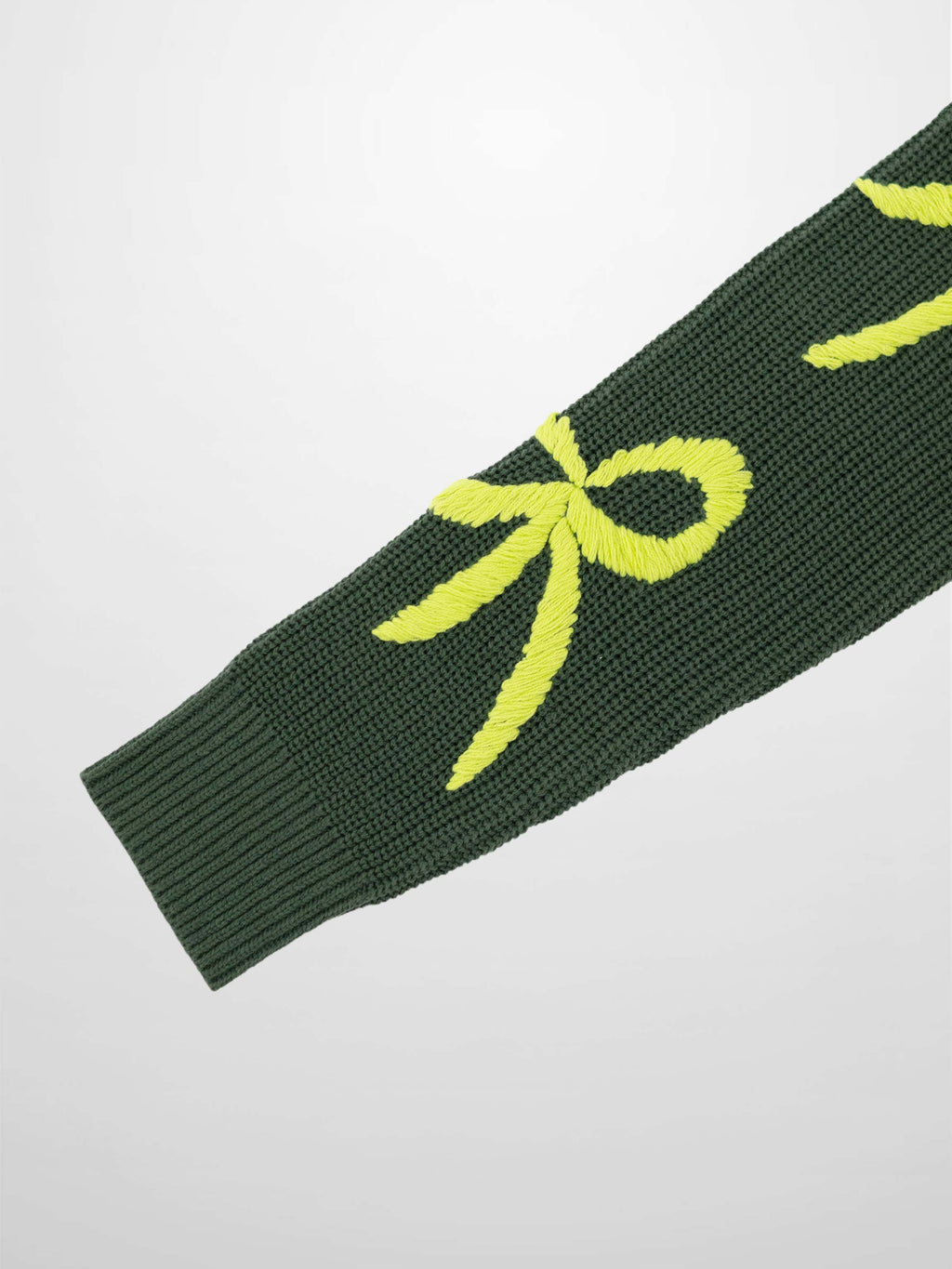 Bow Ribbon Sweater-Green/Lime