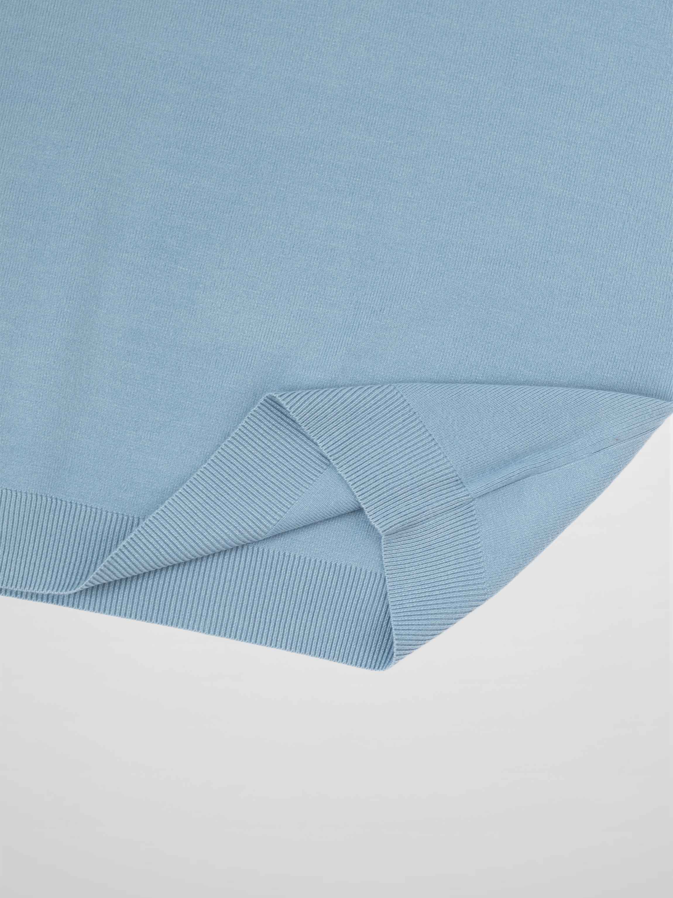 Mock Neck Thin Knit Sweater-Light Blue