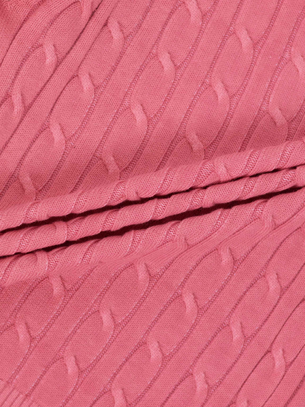 Printed Cable Sweater-Pink Flower