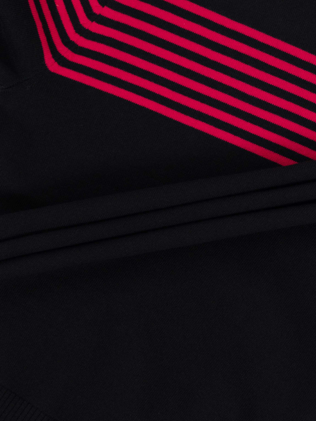 Thin Stripe Turtleneck  Sweater-Black/Hot Pink