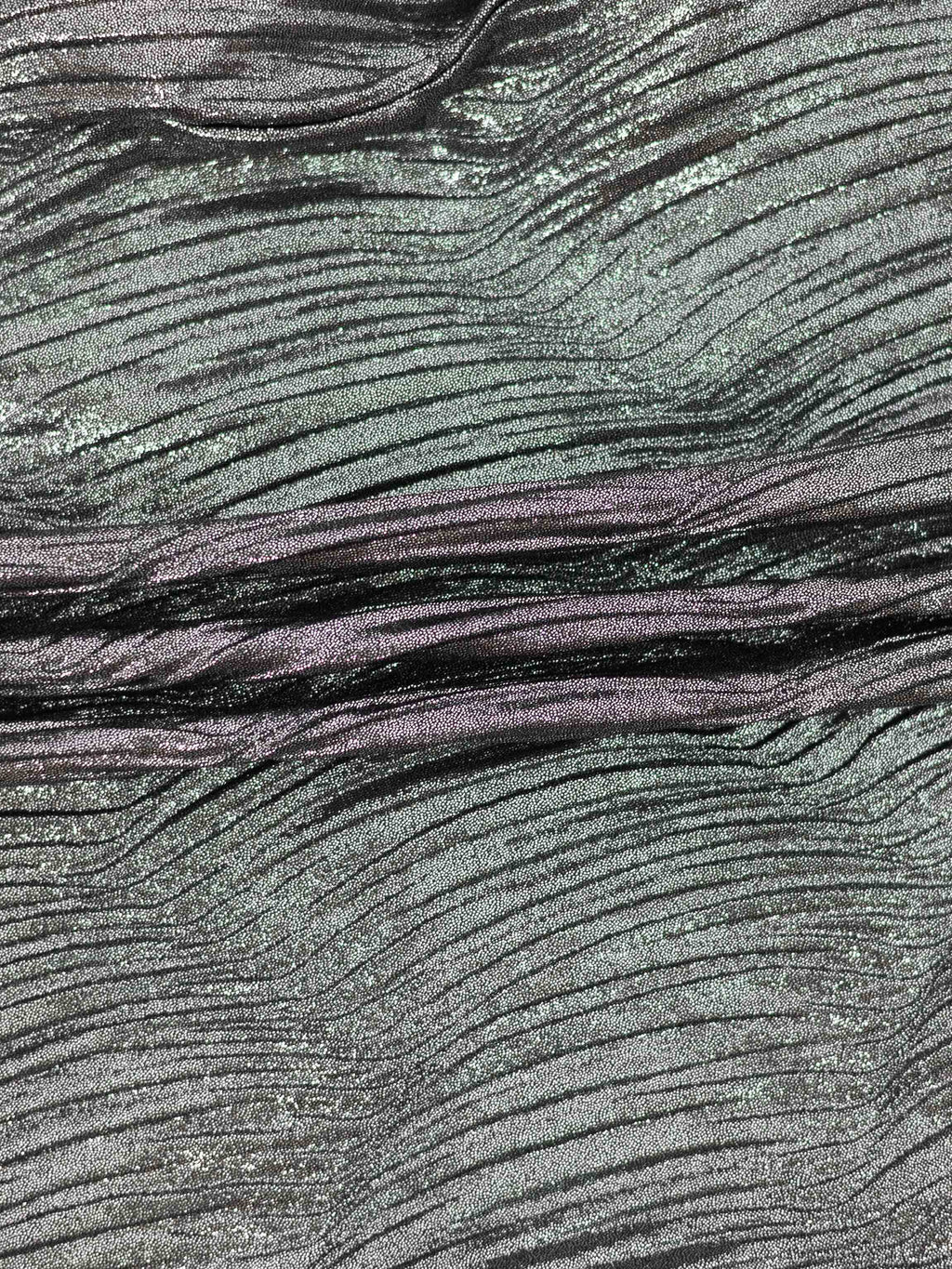 Shimmer Texture Bow Blouse-Black/Silver