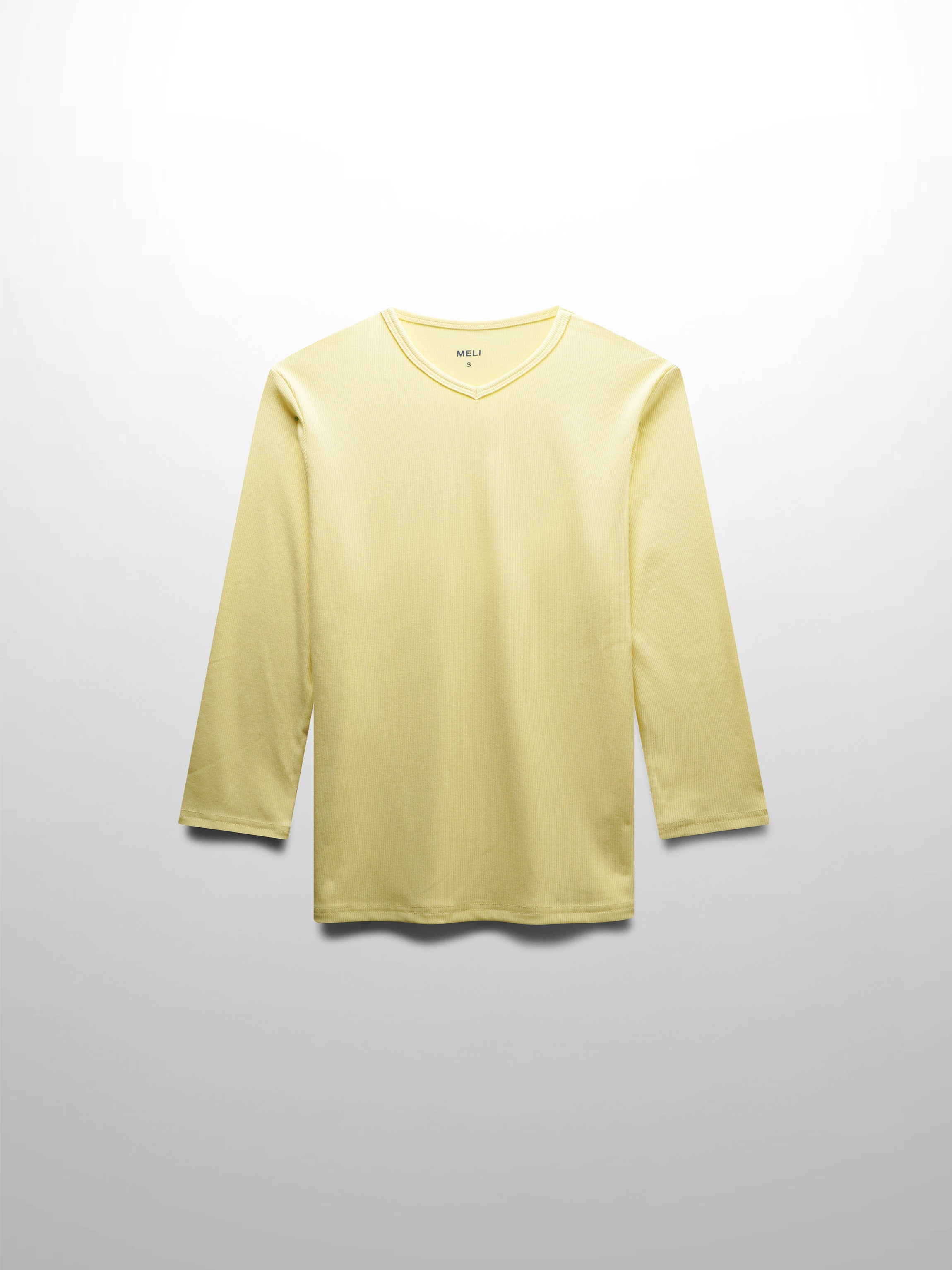 RIBBED HIGH V 3Q-BUTTER YELLOW