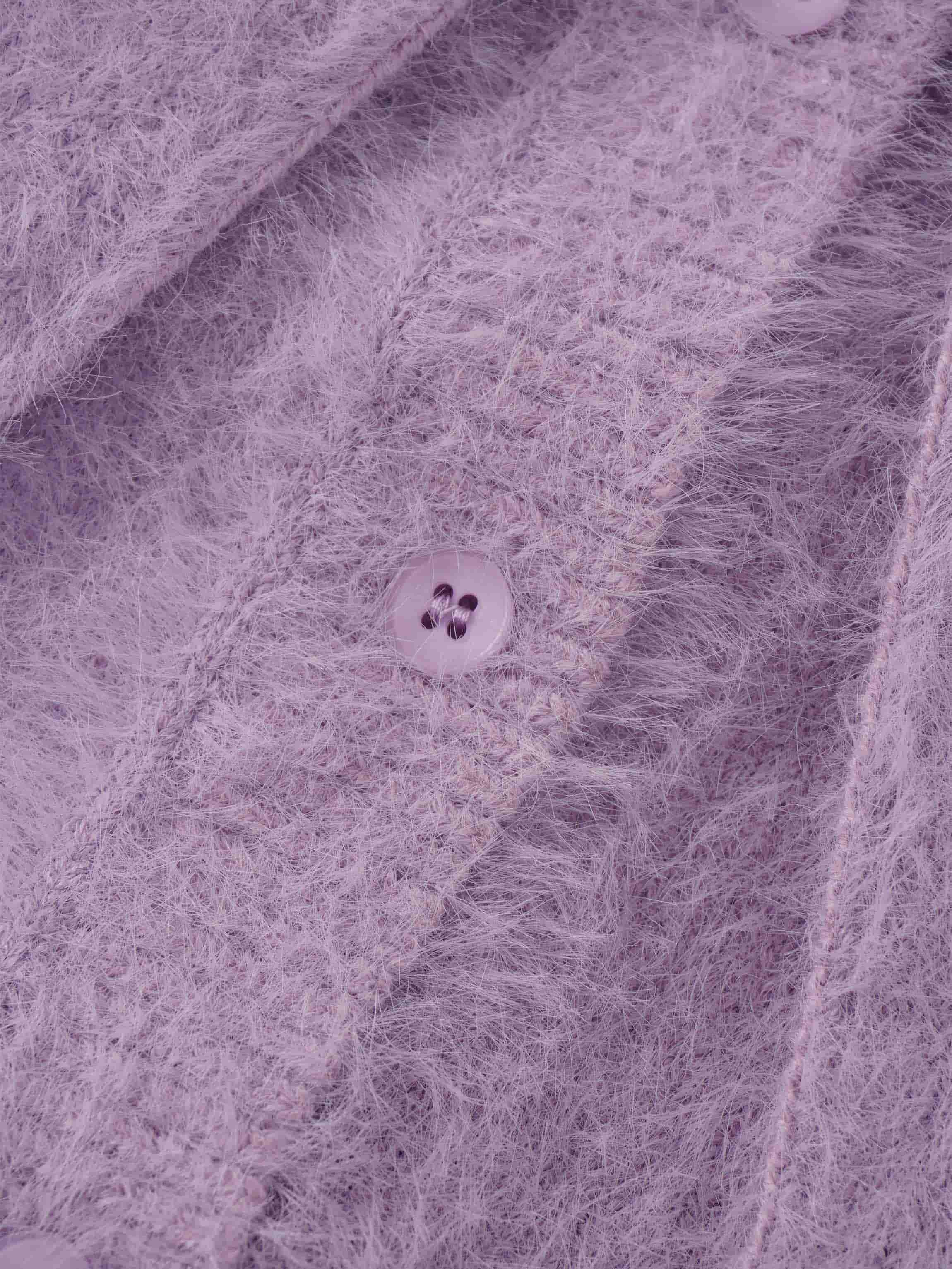 Mohair Shawl Collar Cardigan-Lavander