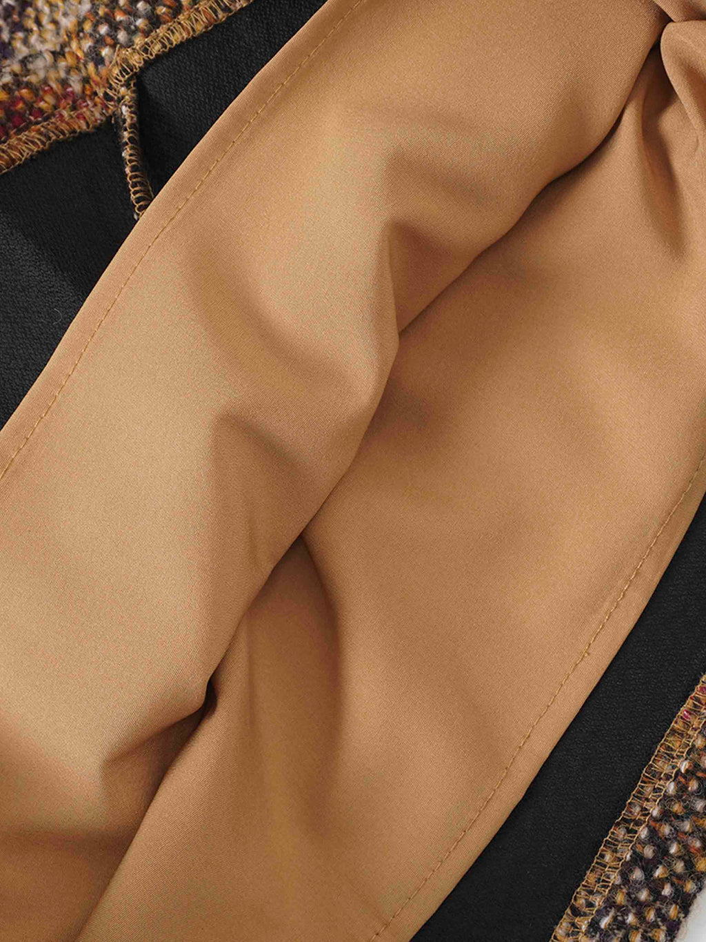 Straight Maxi Skirt-Brown Plaid