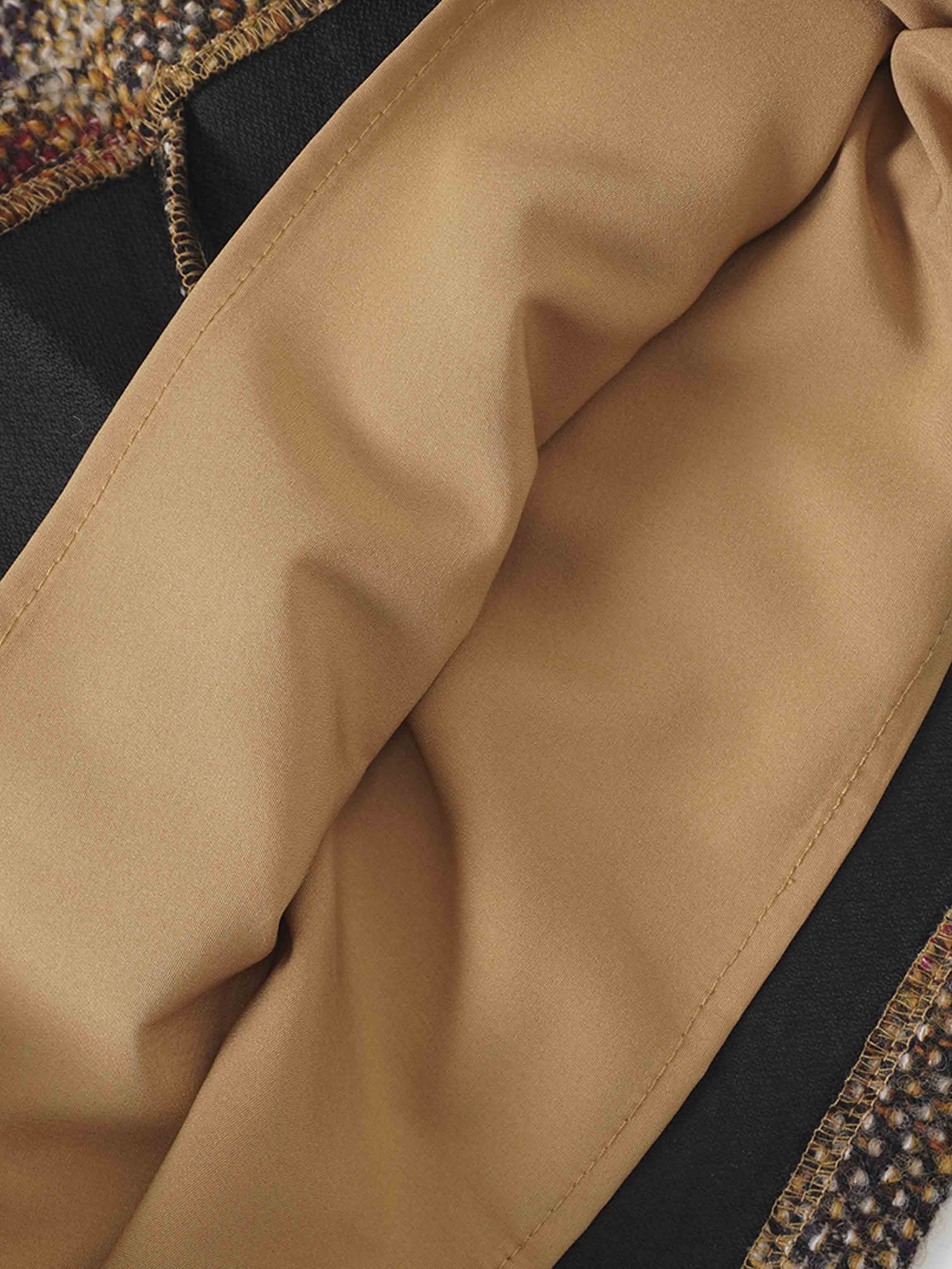 Straight Maxi Skirt-Brown Plaid