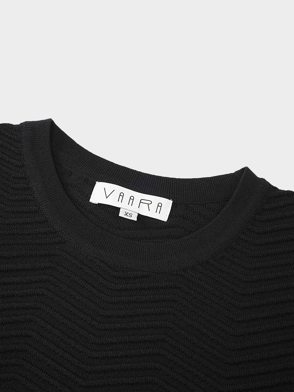 Wave Knit Slip Dress-Black