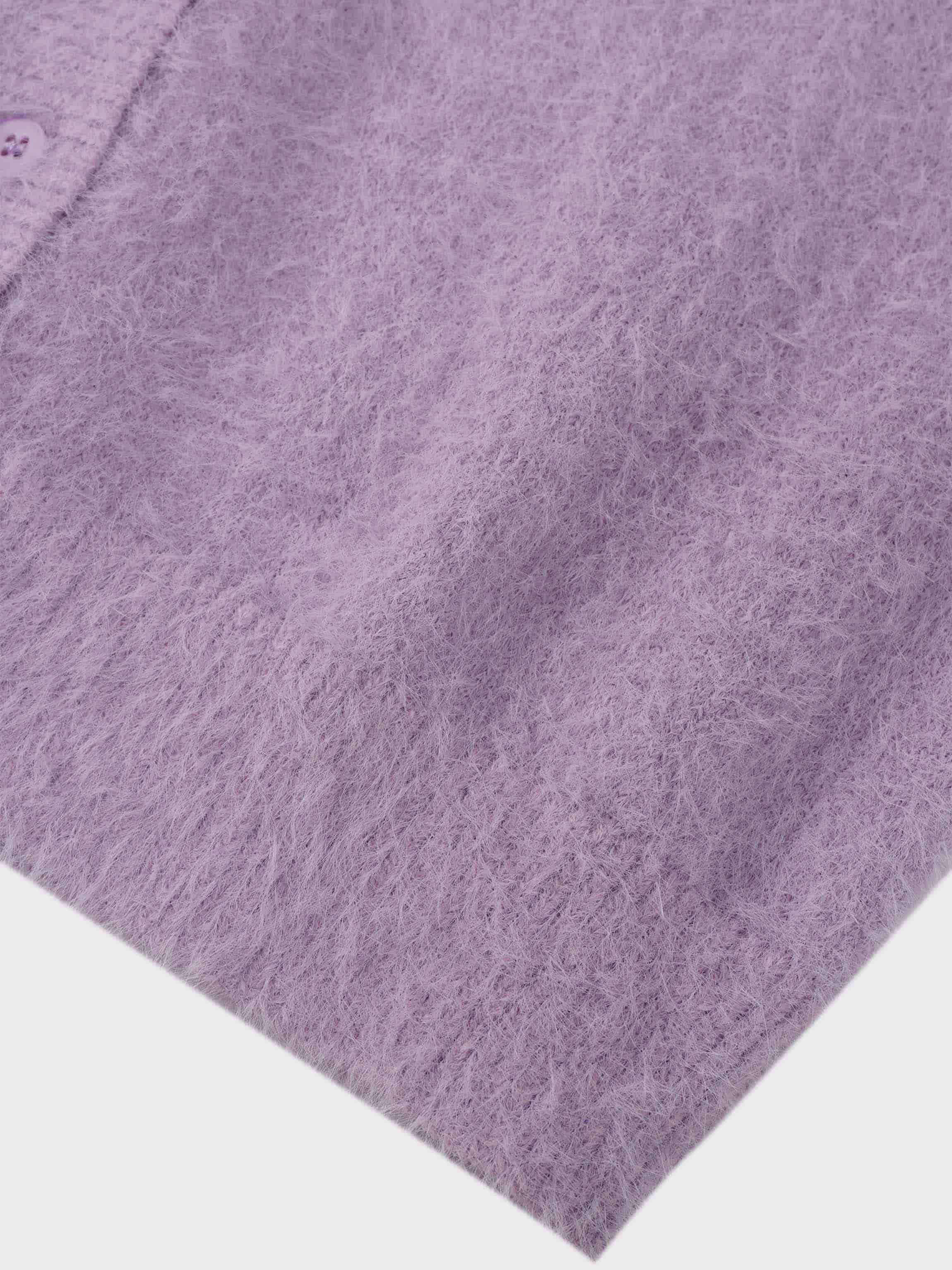 Mohair Shawl Collar Cardigan-Lavander