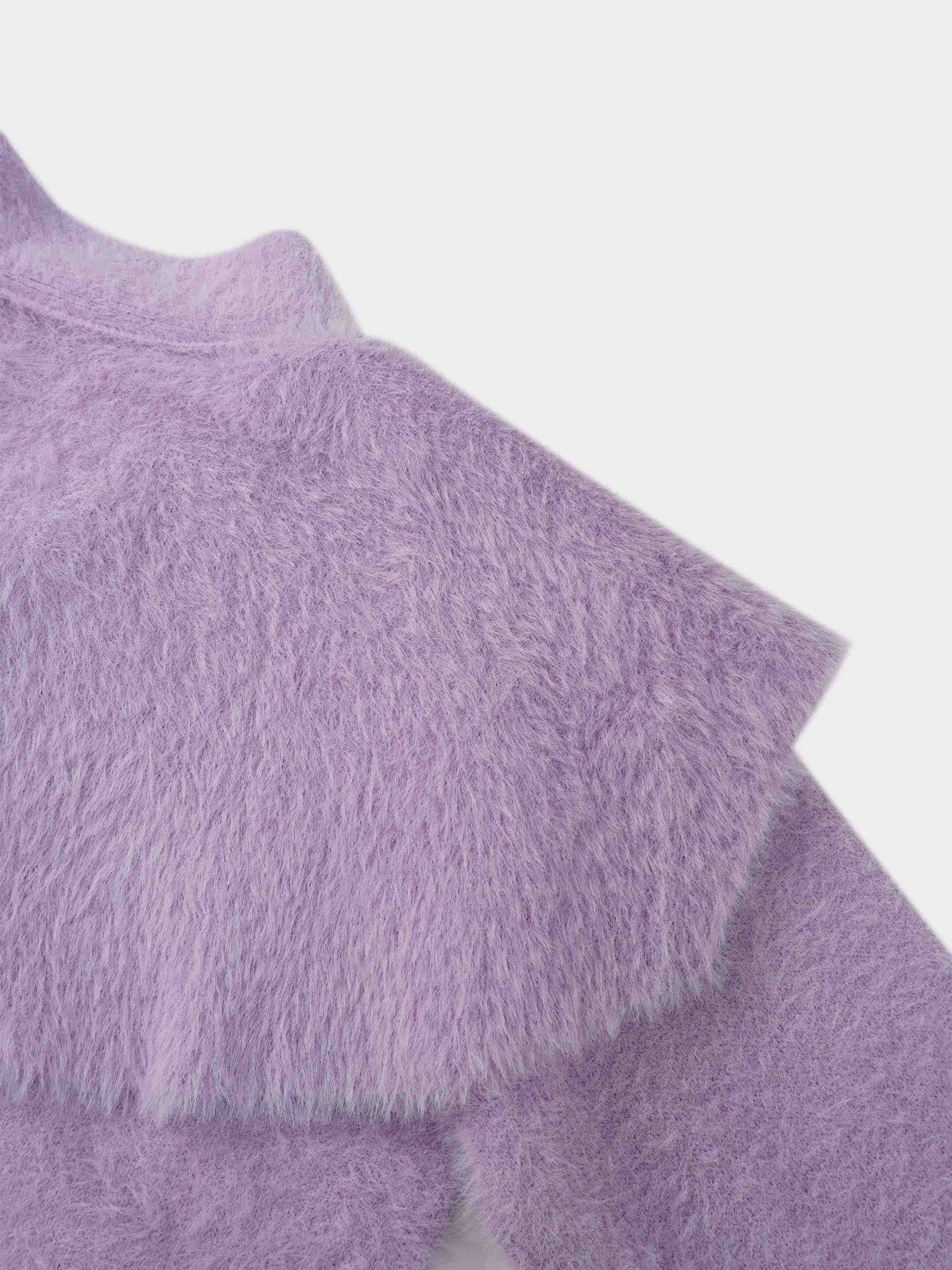 Mohair Shawl Collar Cardigan-Lavander