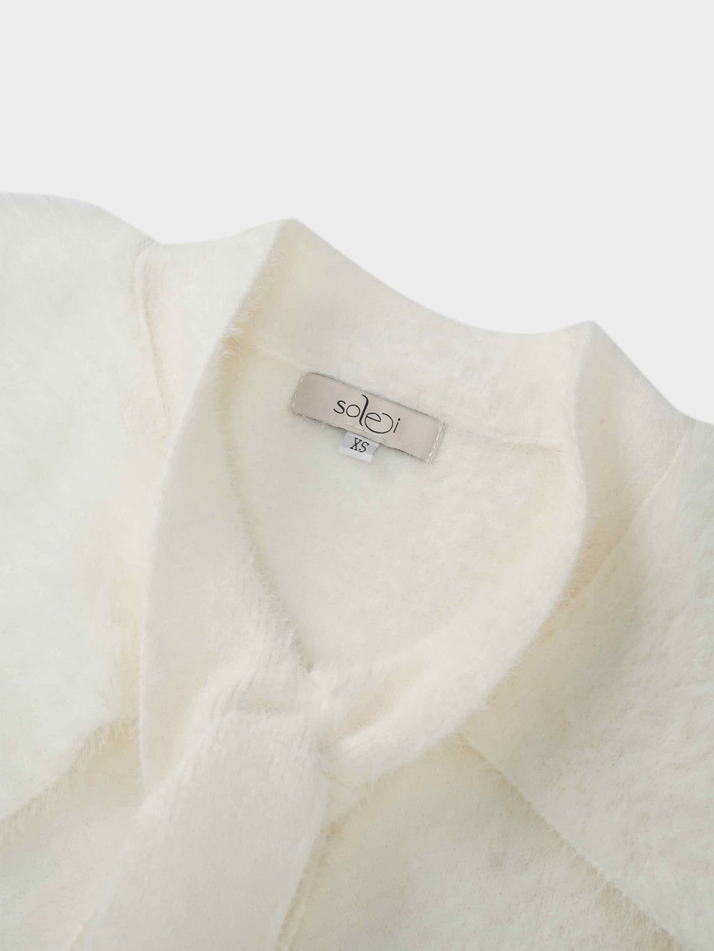 Mohair Shawl Collar Cardigan-Cream