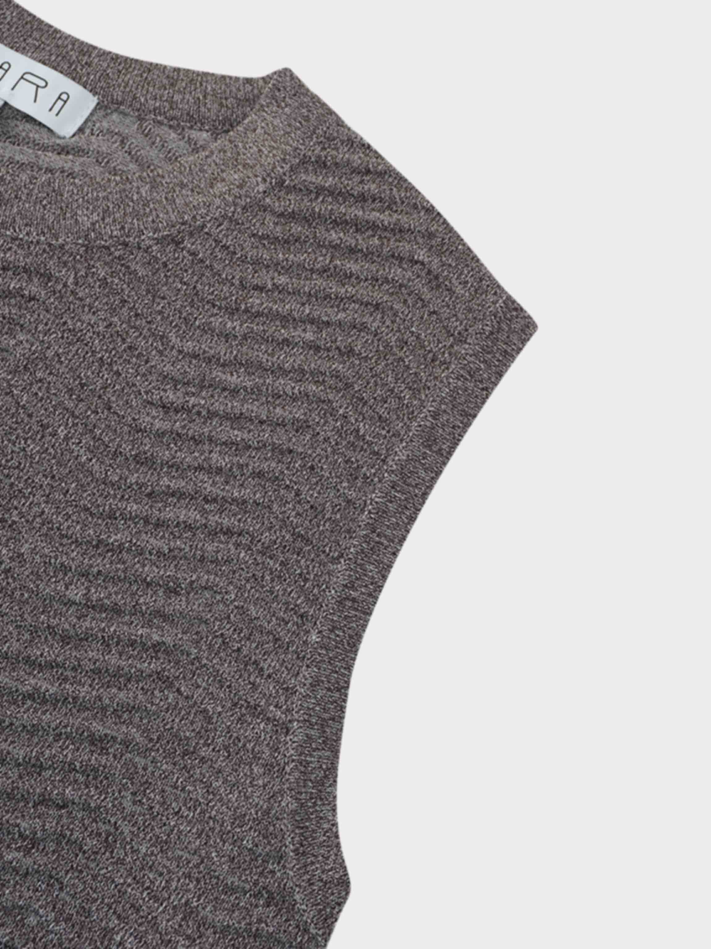 Wave Knit Slip Dress-Heathered Brown