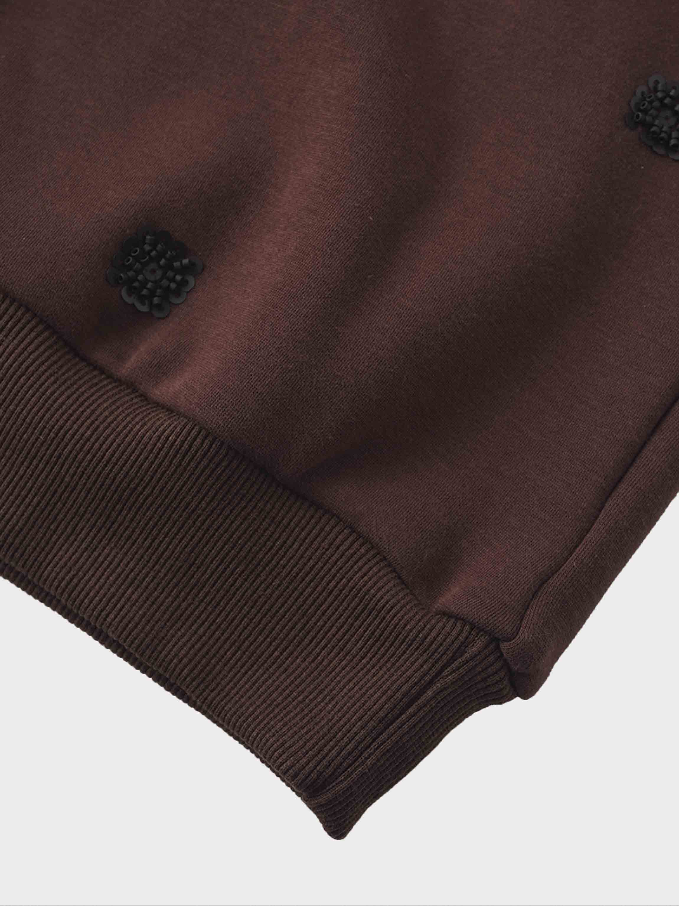 Embellished Sweatshirt-Brown/Black