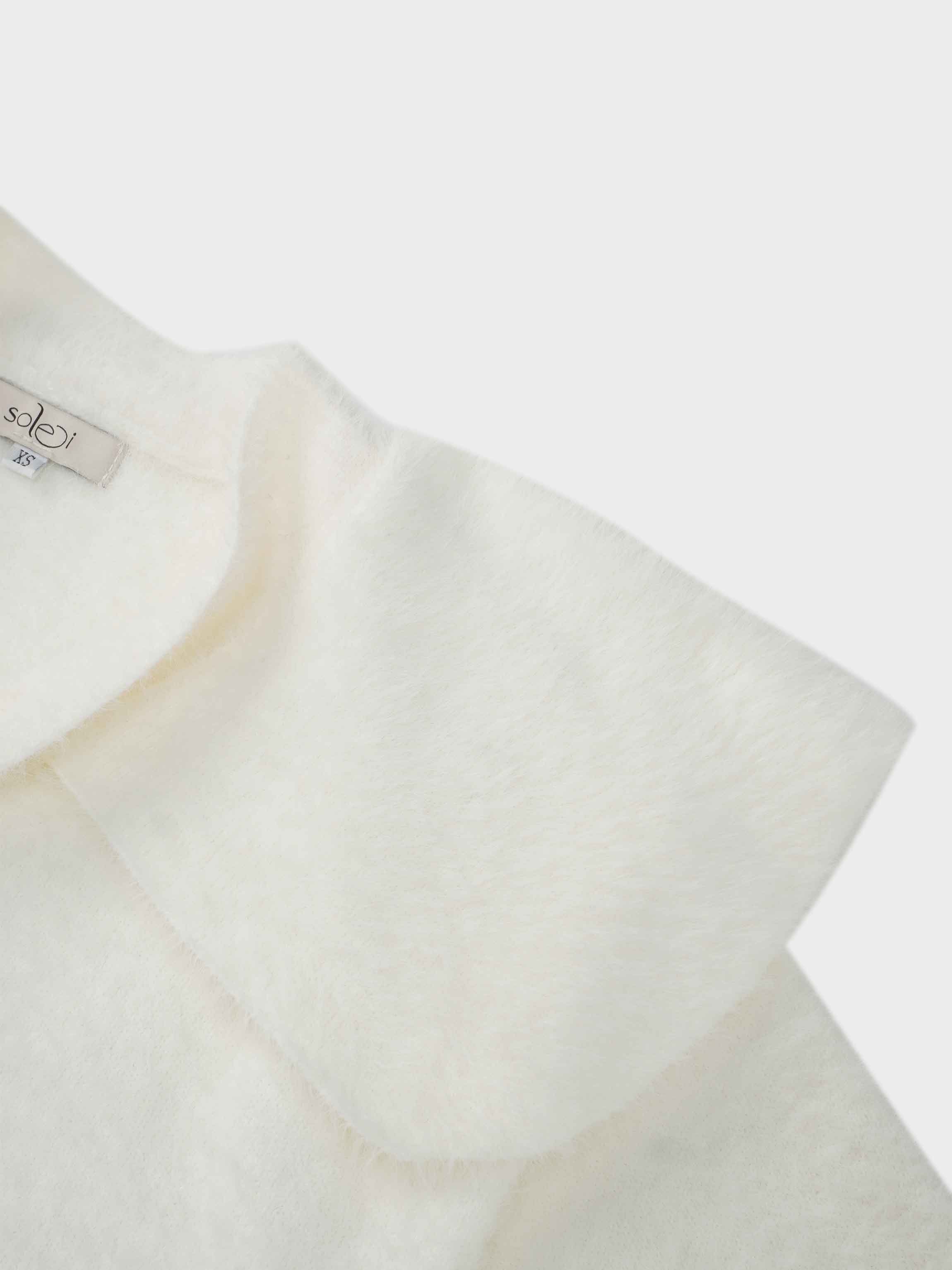 Mohair Shawl Collar Cardigan-Cream